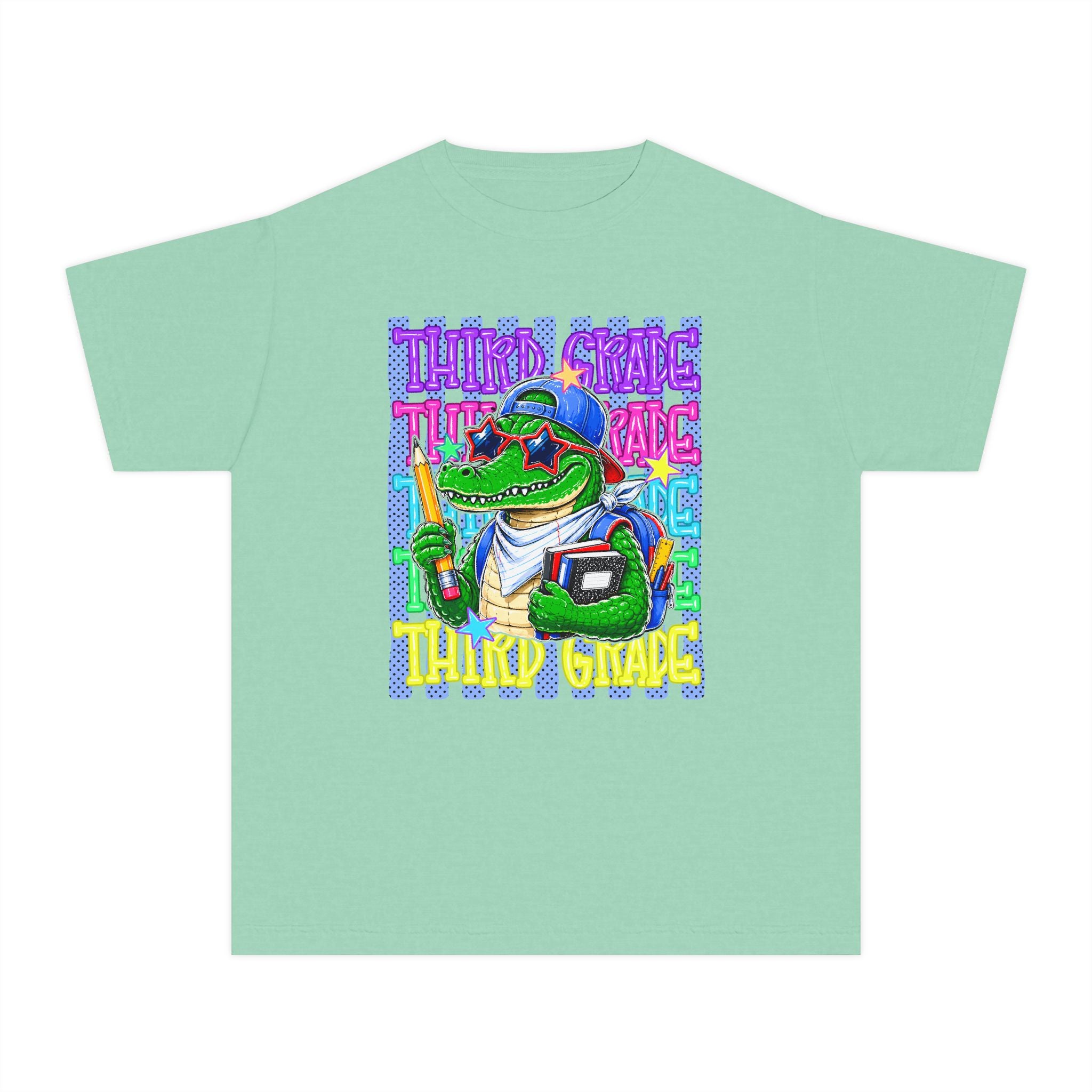 Youth Tee — Colorful 'Third Grade' School Gator Graphic