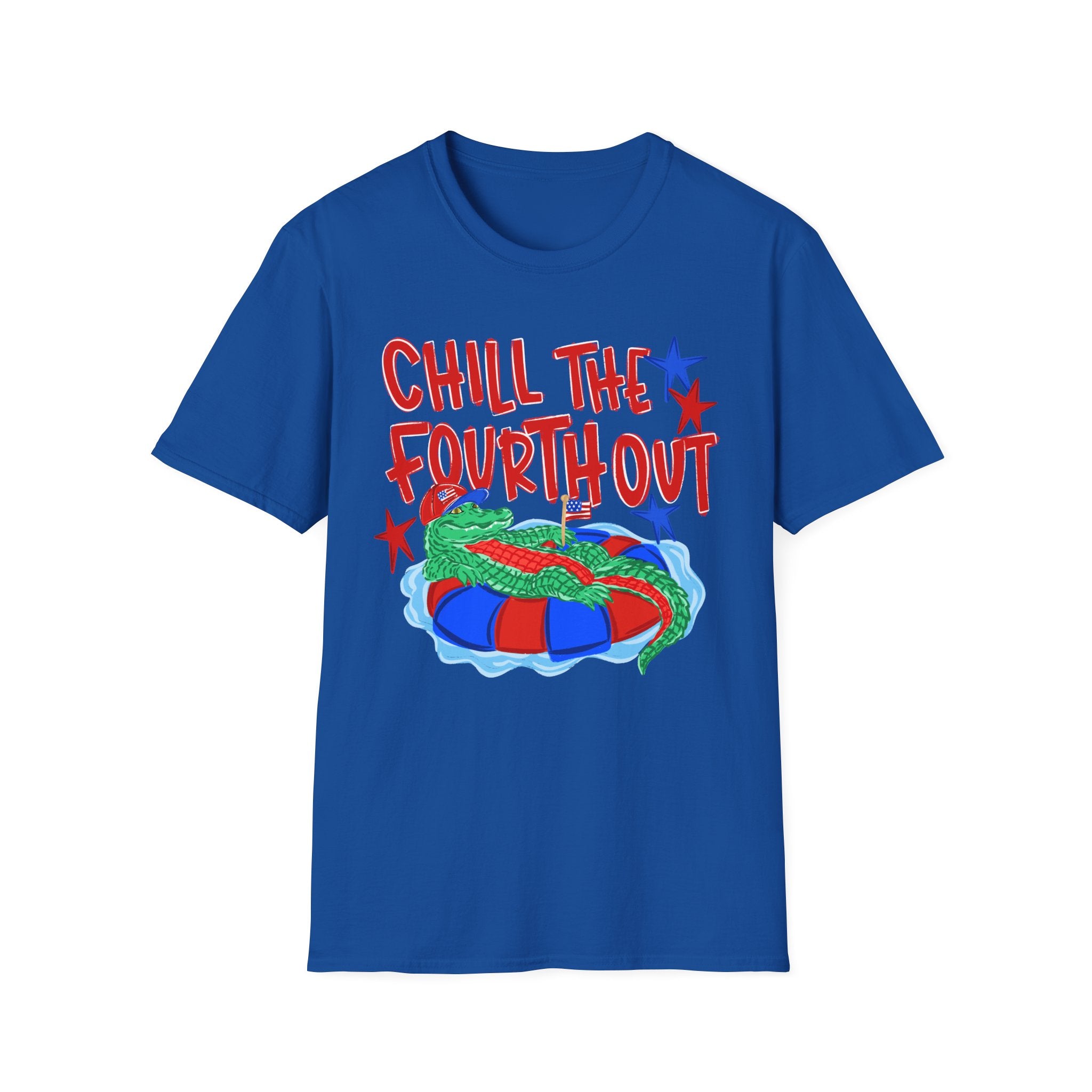 T-Shirt — “Chill the Fourth Out” Patriotic Alligator July 4th Tee