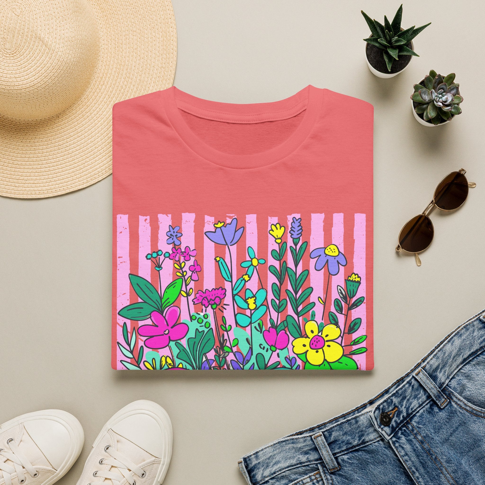 Gigi Floral T-Shirt — Colorful Garden Monogram Tee