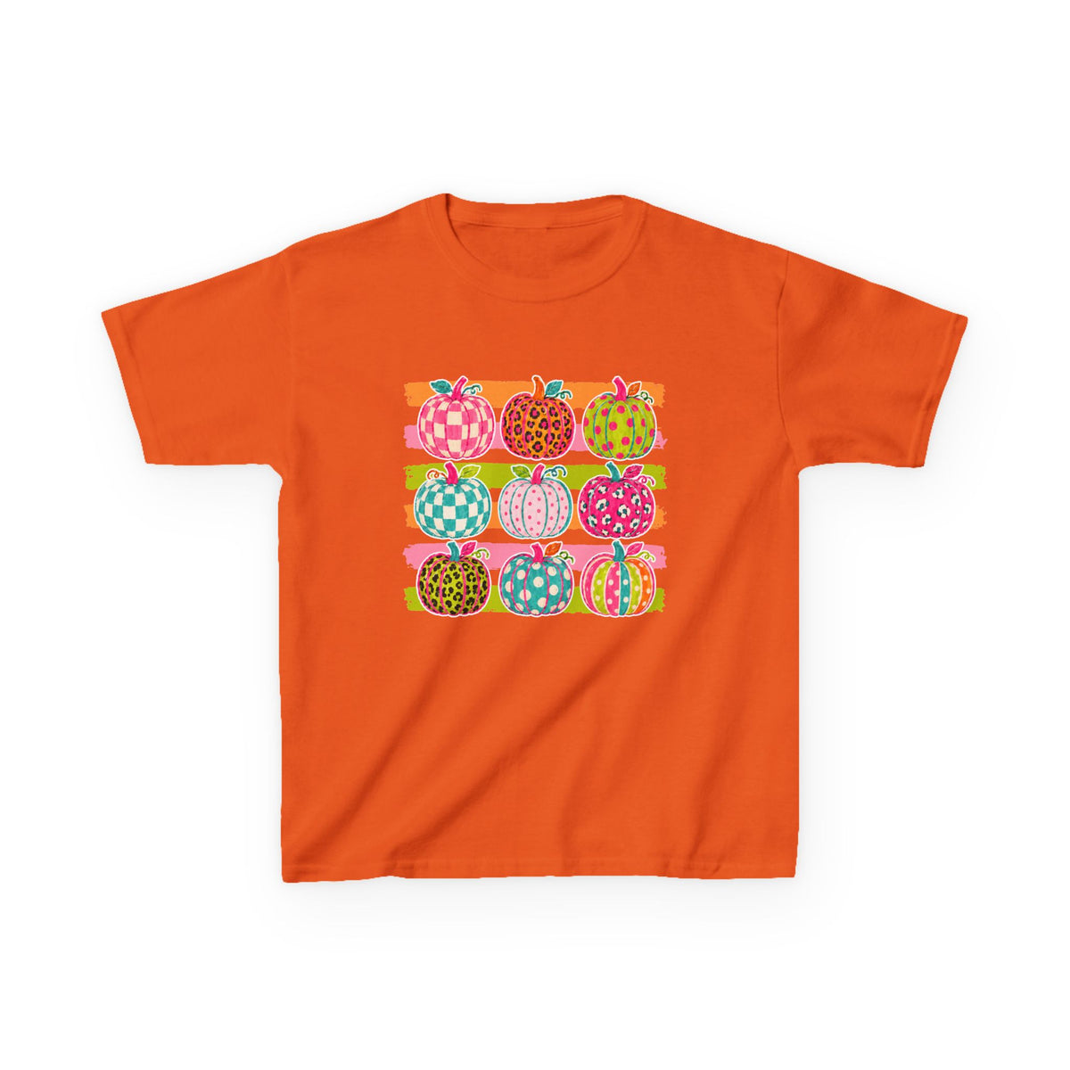 Striped Preppy Neon Fall Pumpkin Bow