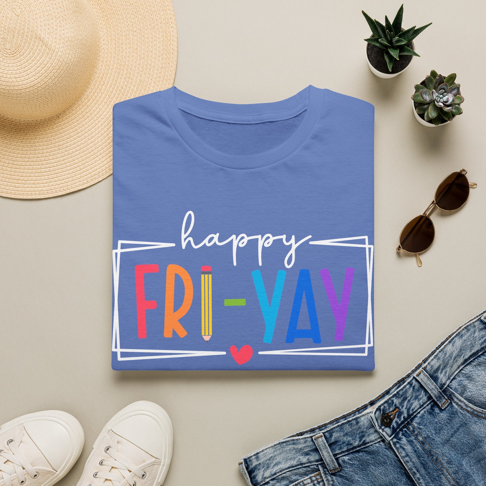 Happy Fri-Yay T-Shirt — Colorful Weekend Celebration Tee