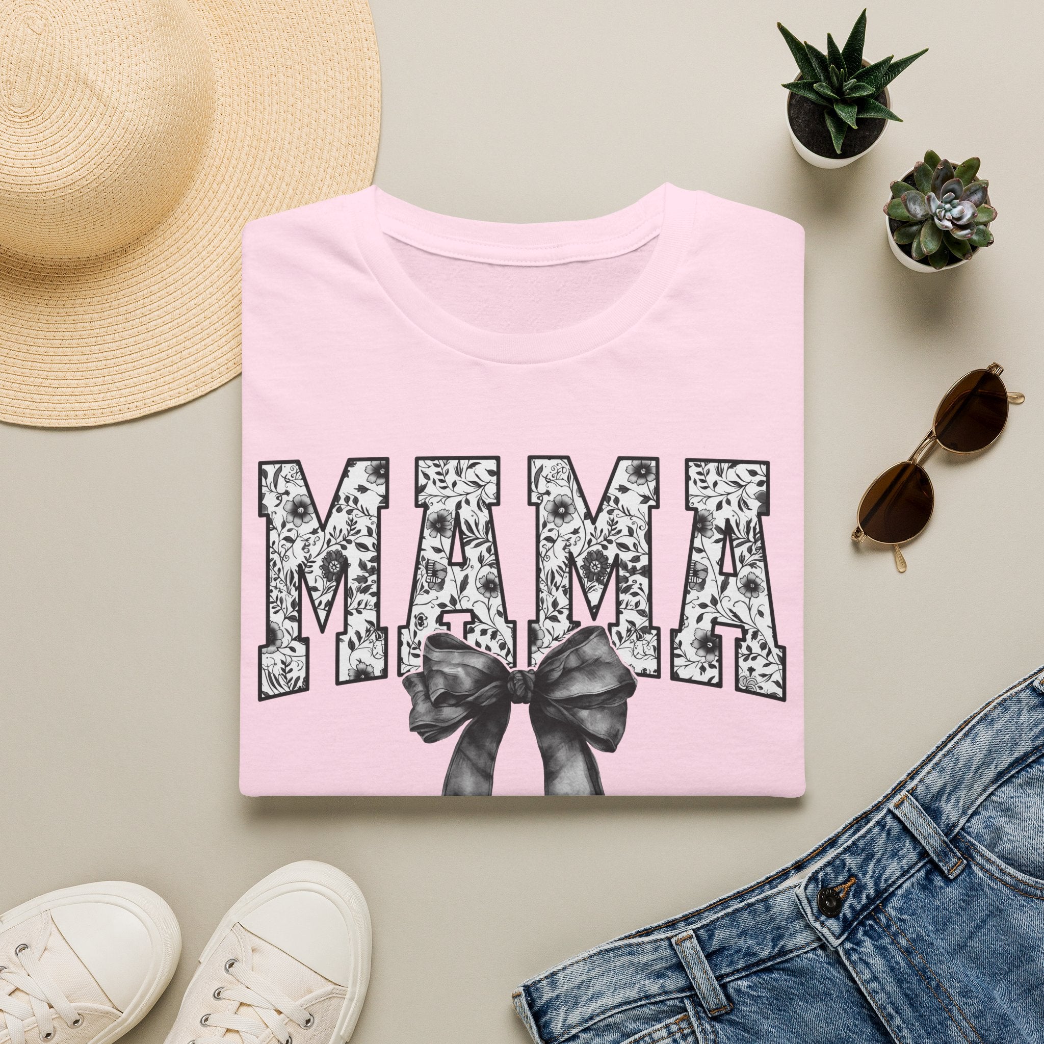 Mama Floral Bow T-Shirt — Cute Mother’s Day Graphic Tee