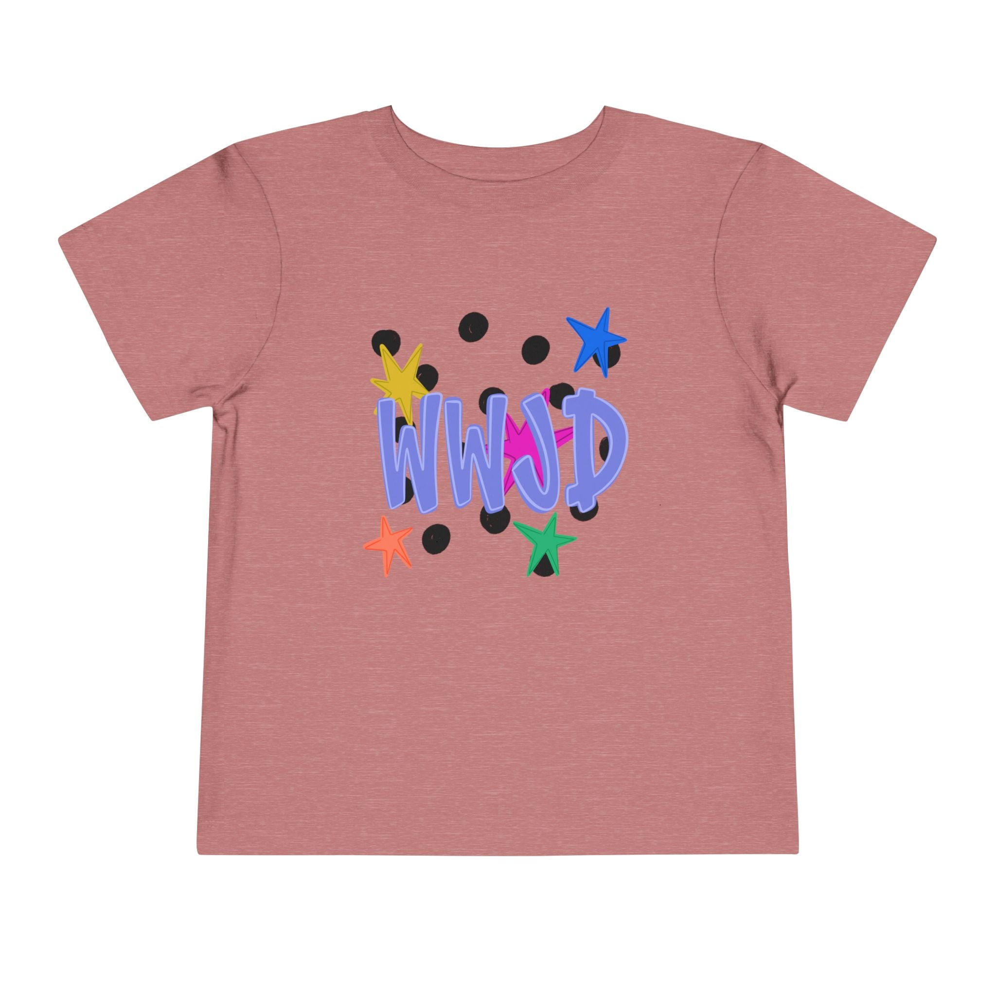 Toddler Tee — Colorful 'WWJD' Stars Graphic Kids Shirt