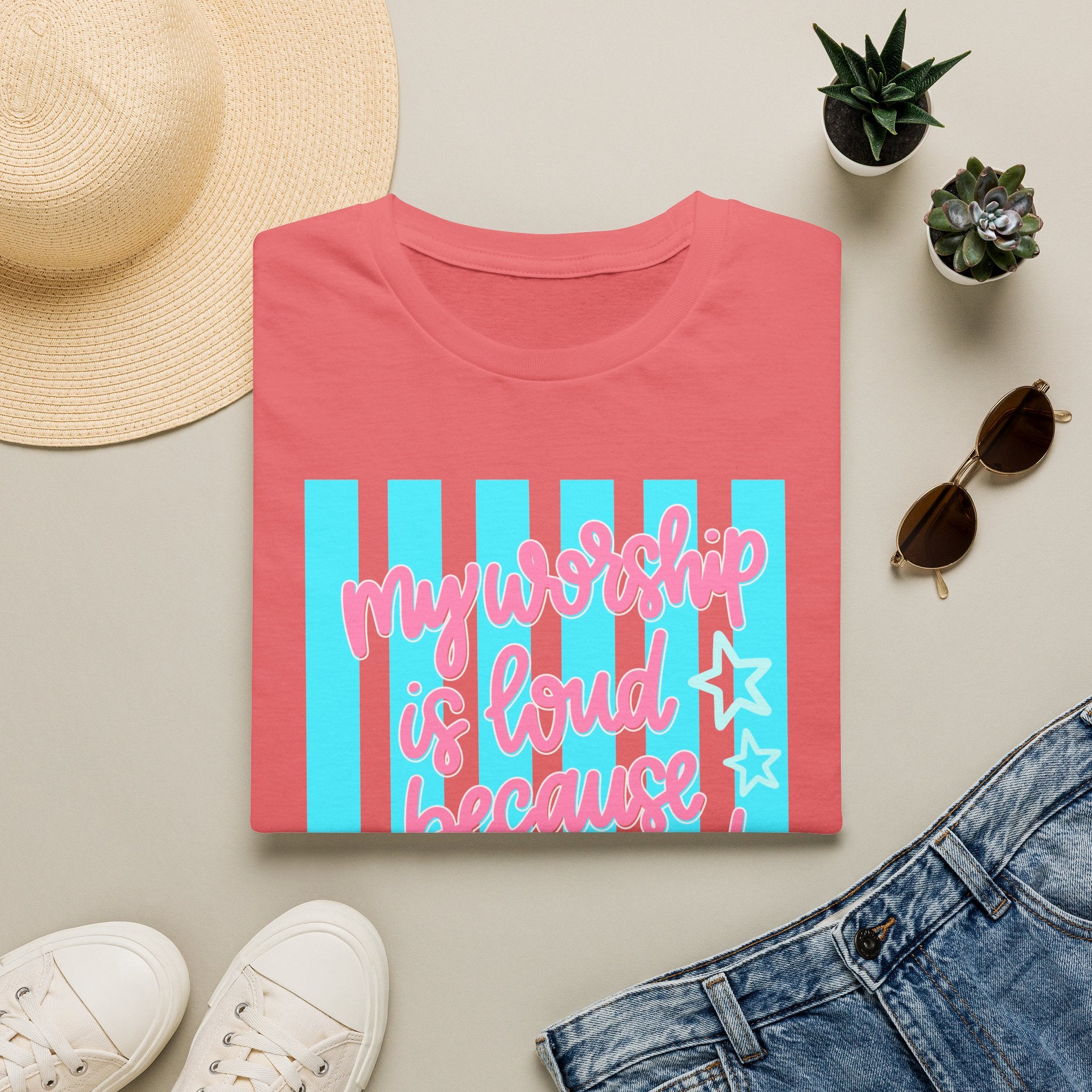 "My Worship Is Loud Because My Wounds Are Deep" Inspirational Christian Tee