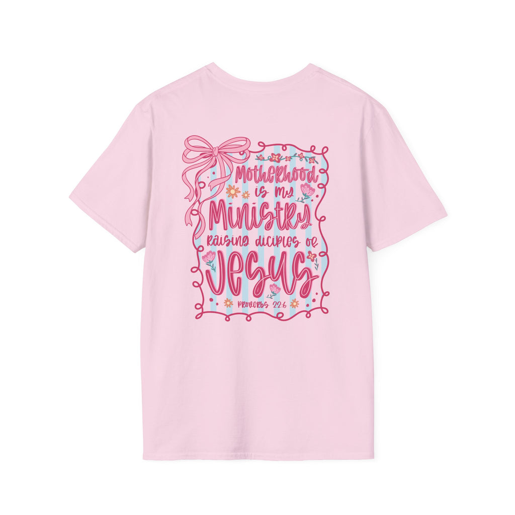Motherhood is my Ministry Tee – Pink Ribbon Mom Graphic T-Shirt