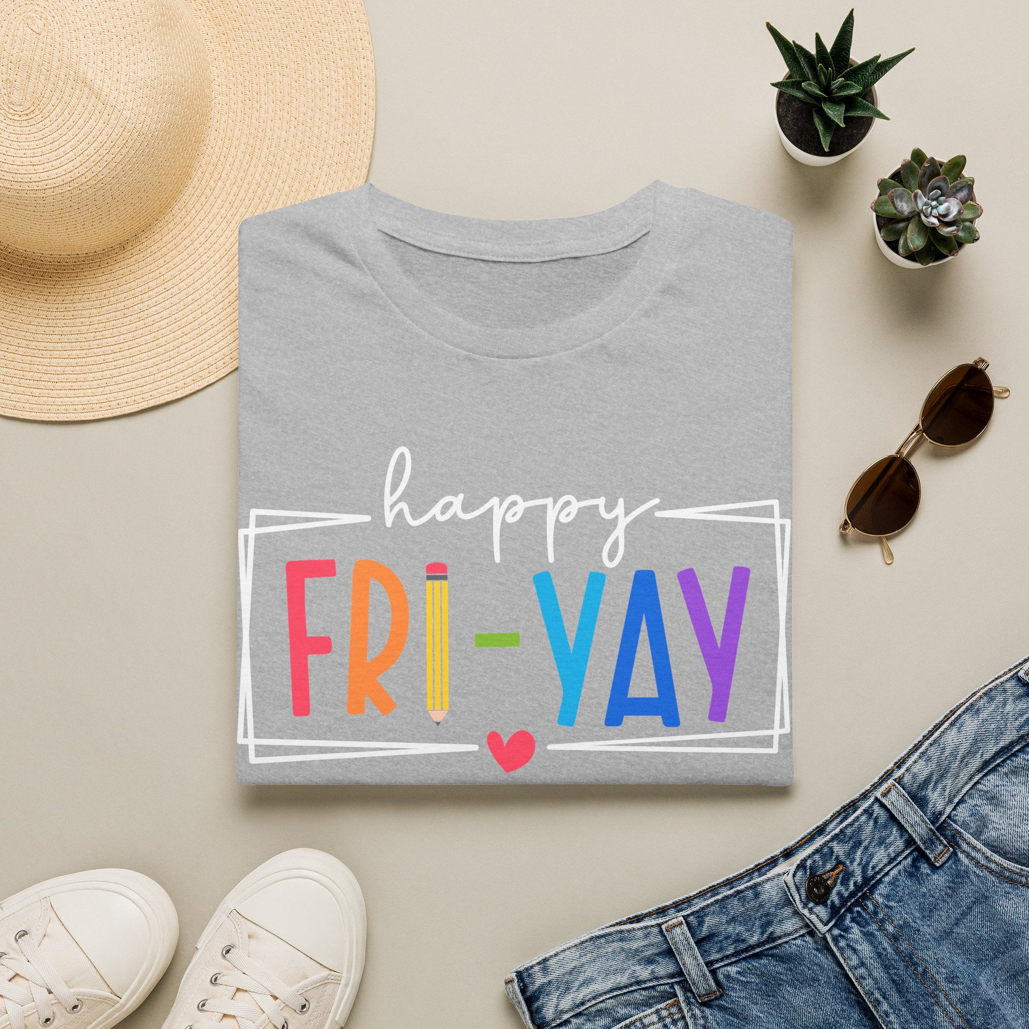 Happy Fri-Yay T-Shirt — Colorful Weekend Celebration Tee