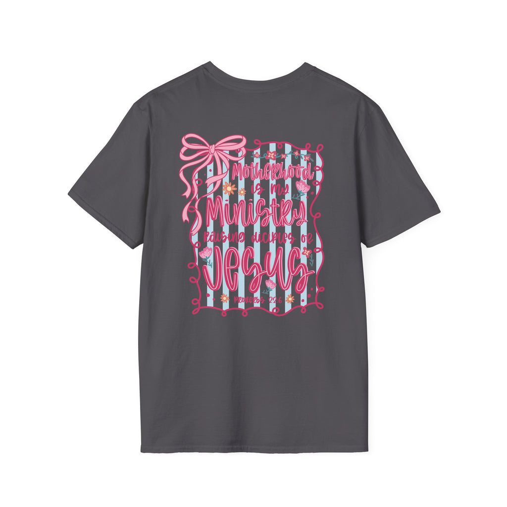 Motherhood is my Ministry Tee – Pink Ribbon Mom Graphic T-Shirt