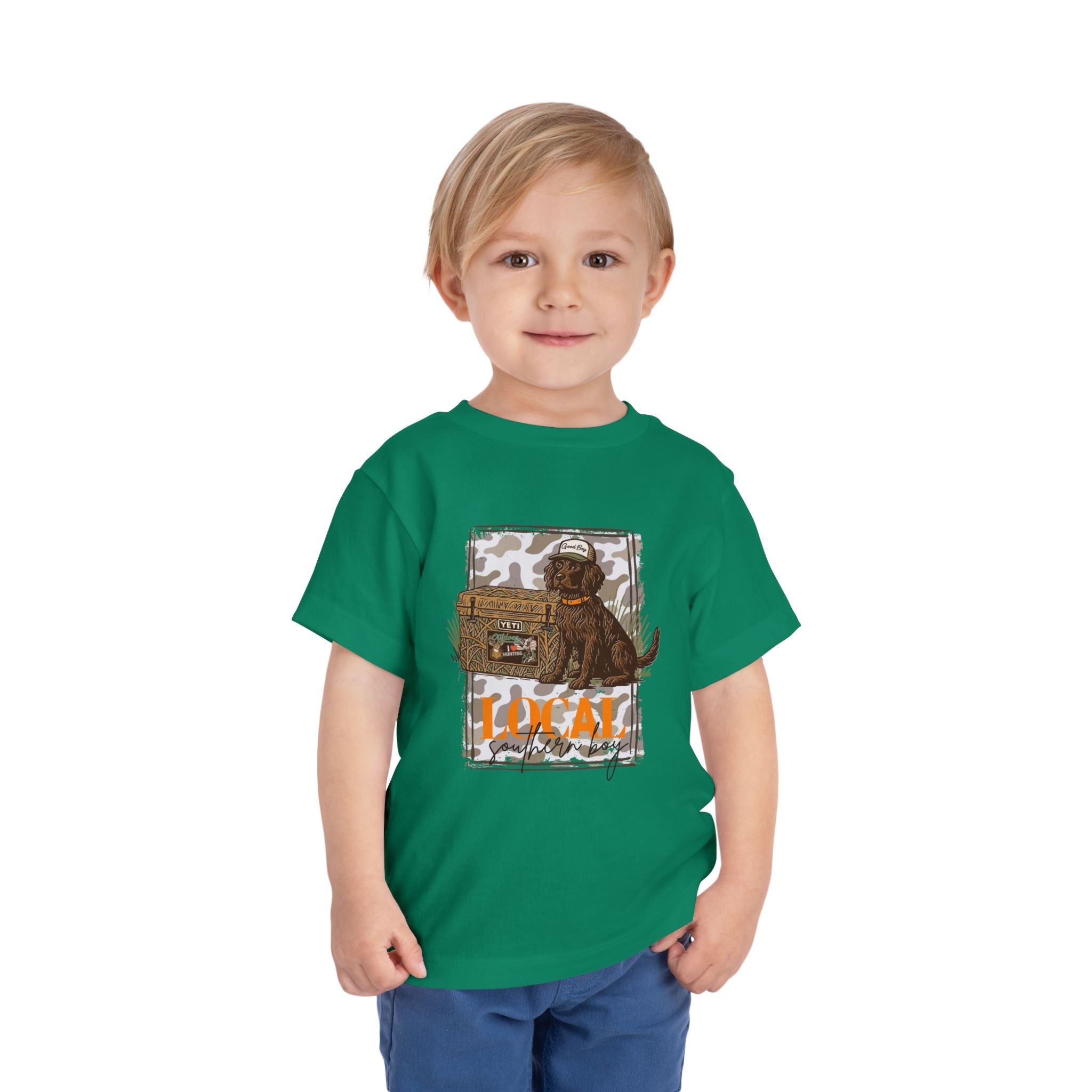 Toddler Tee — Camo Pup 'Local' Hunting Dog Graphic