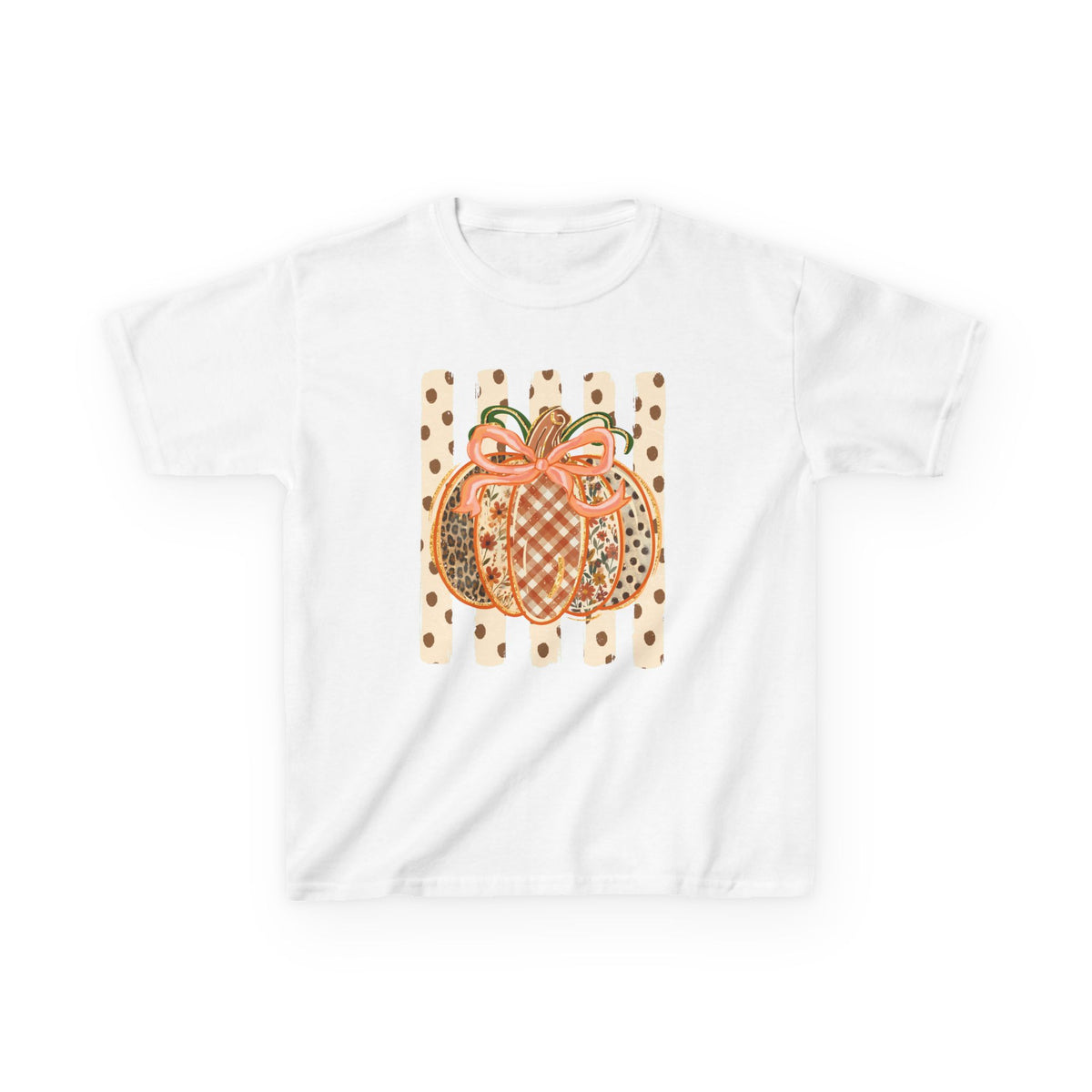 Kids Preppy Fall Pumpkin Tee — Cute Fall Halloween Shirt for Children