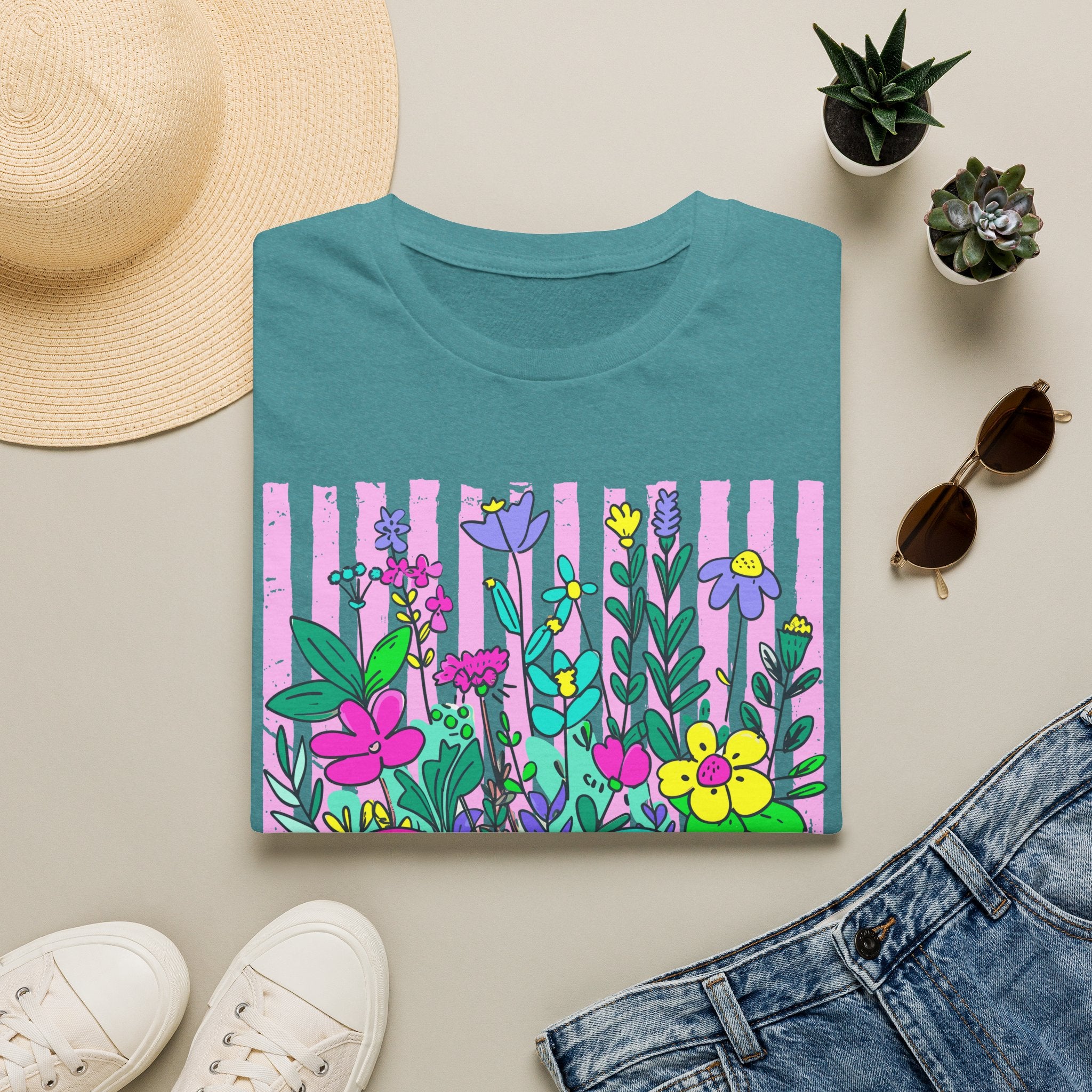 Gigi Floral T-Shirt — Colorful Garden Monogram Tee