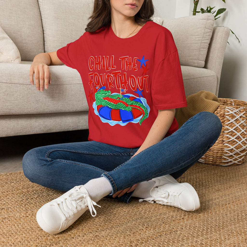 T-Shirt — “Chill the Fourth Out” Patriotic Alligator July 4th Tee