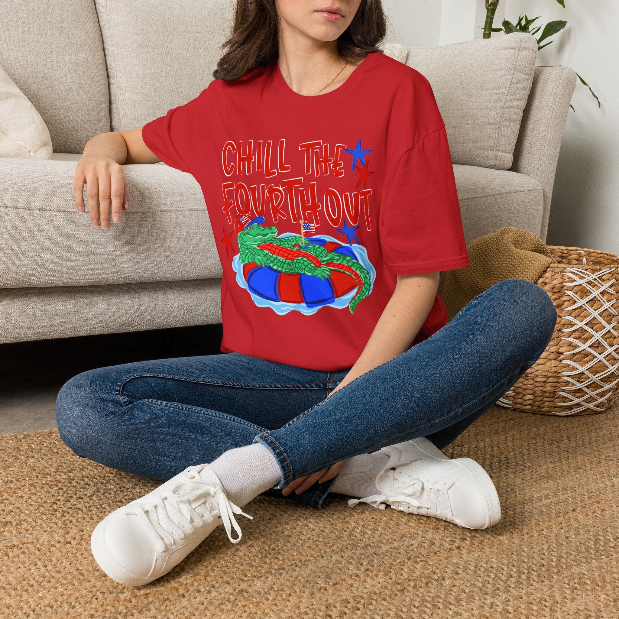 T-Shirt — “Chill the Fourth Out” Patriotic Alligator July 4th Tee