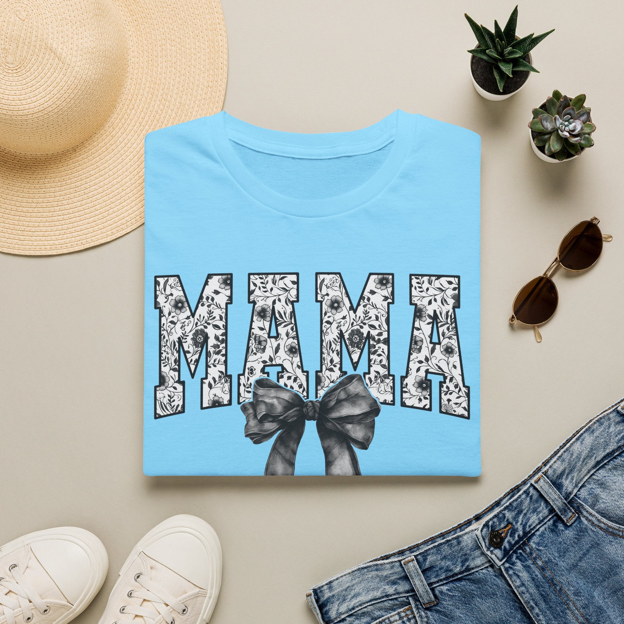 Mama Floral Bow T-Shirt — Cute Mother’s Day Graphic Tee