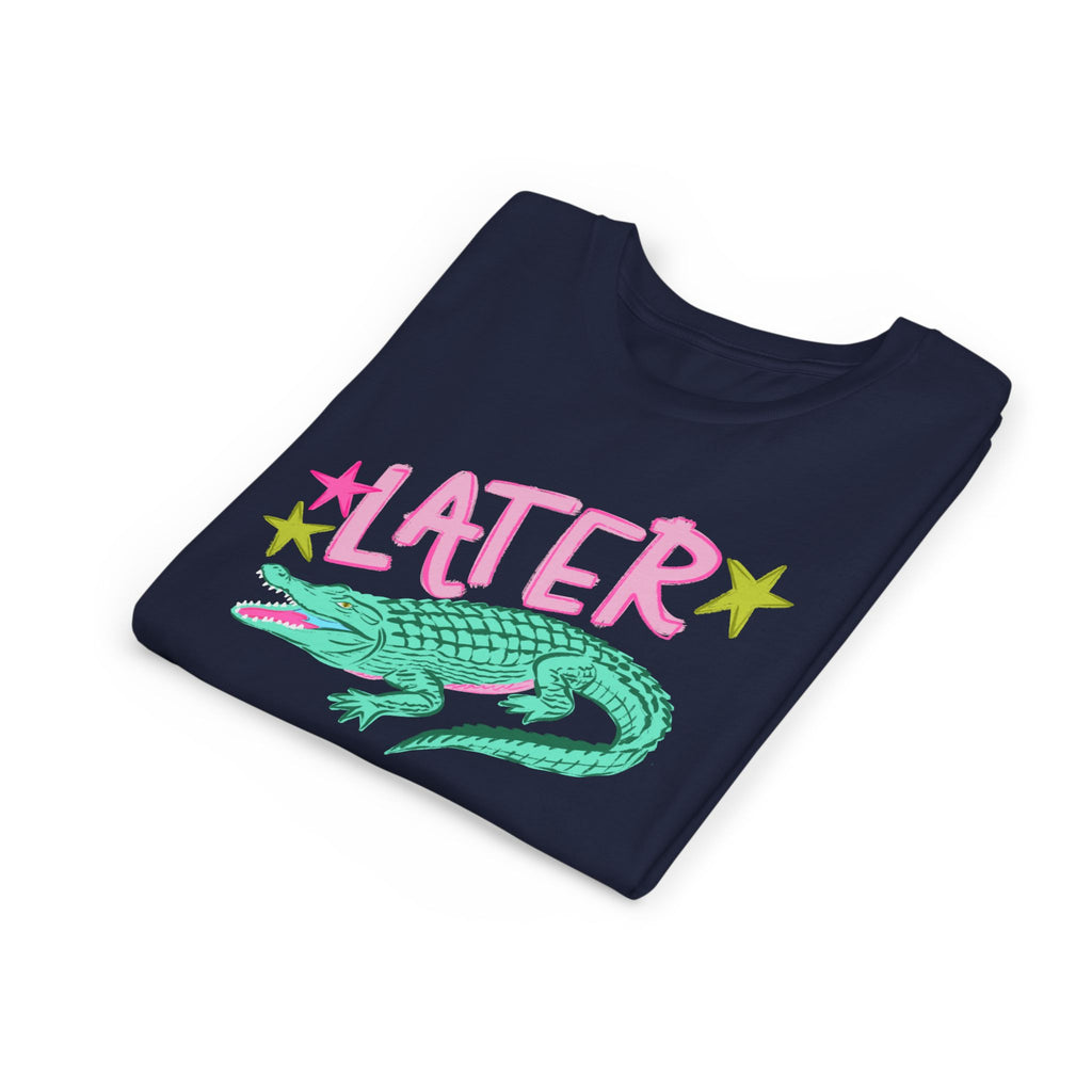 Youth Tee — "Later/After While" Retro Crocodile Graphic