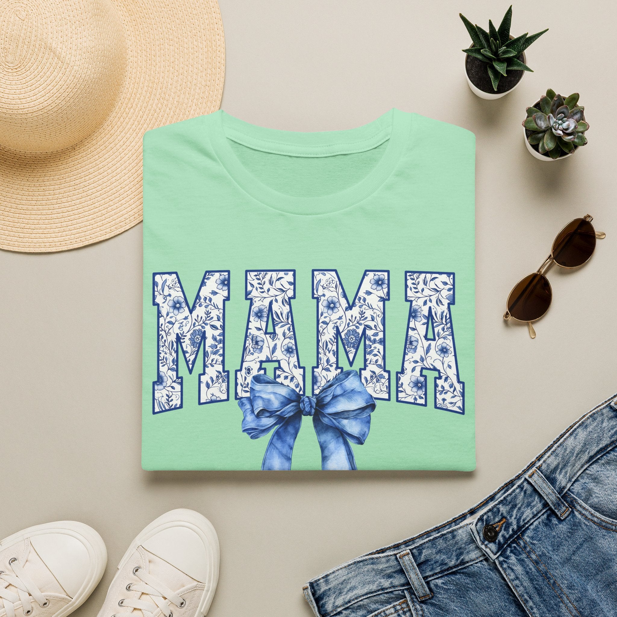 Mama Floral Bow T-Shirt — Mother's Day Graphic Tee
