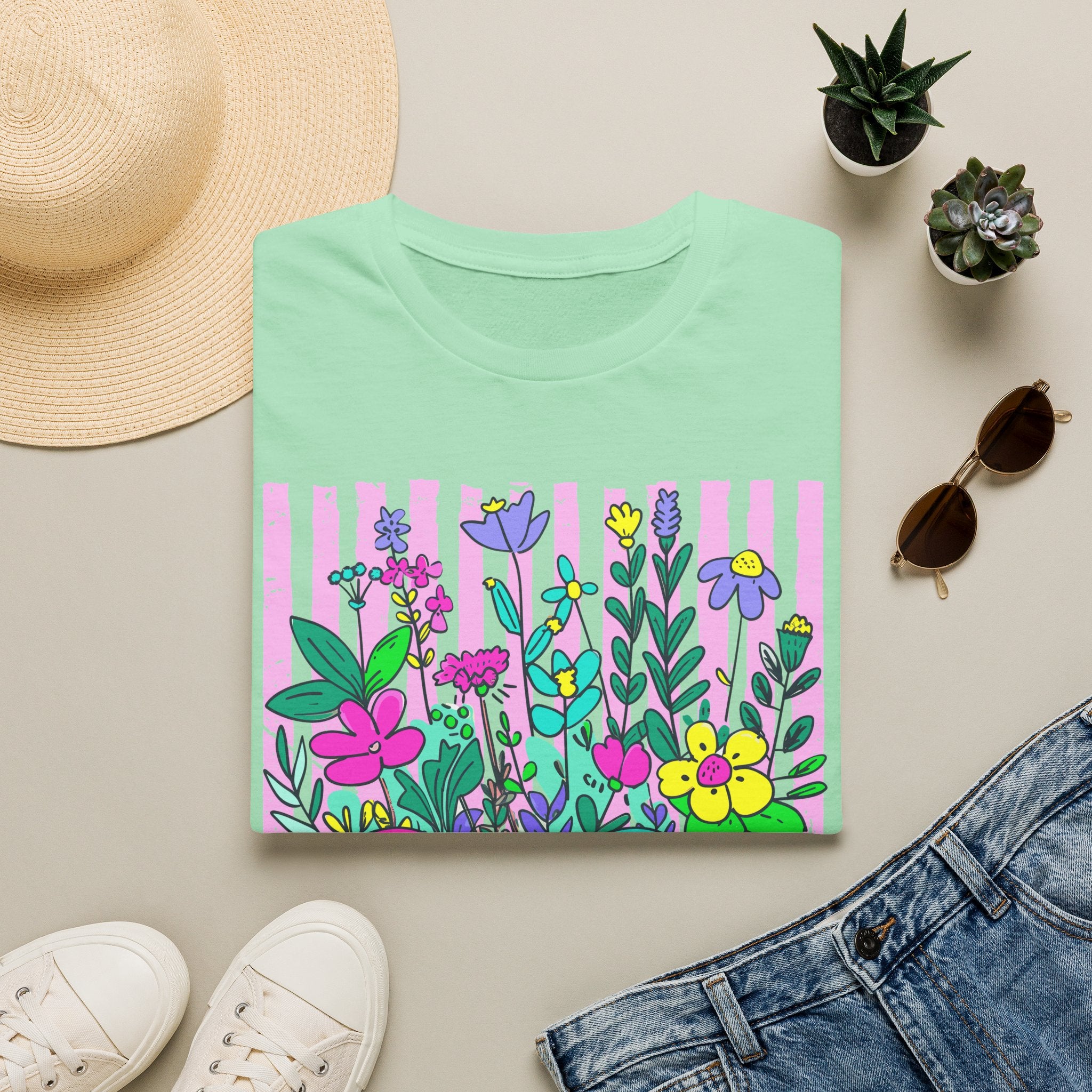 Gigi Floral T-Shirt — Colorful Garden Monogram Tee