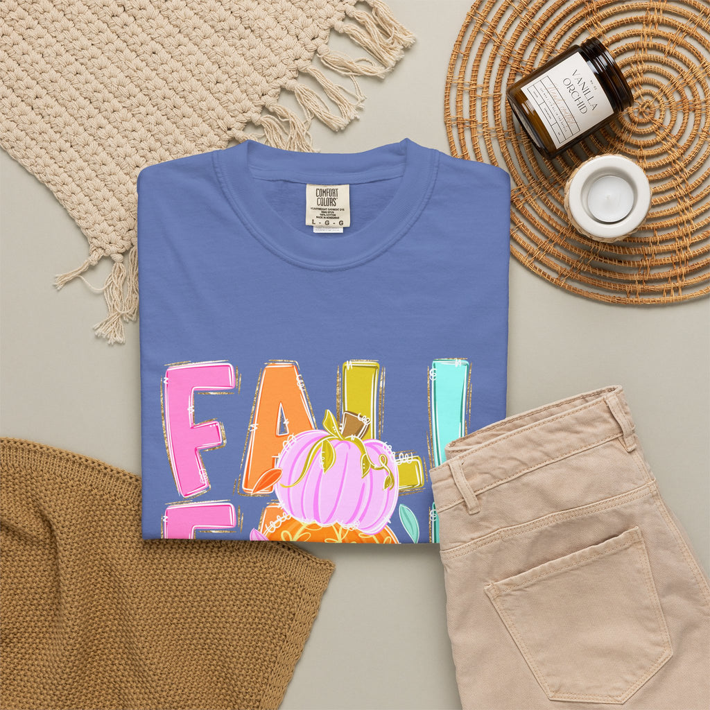 Fall Stack Pumpkin T-Shirt — Colorful Autumn Graphic Tee