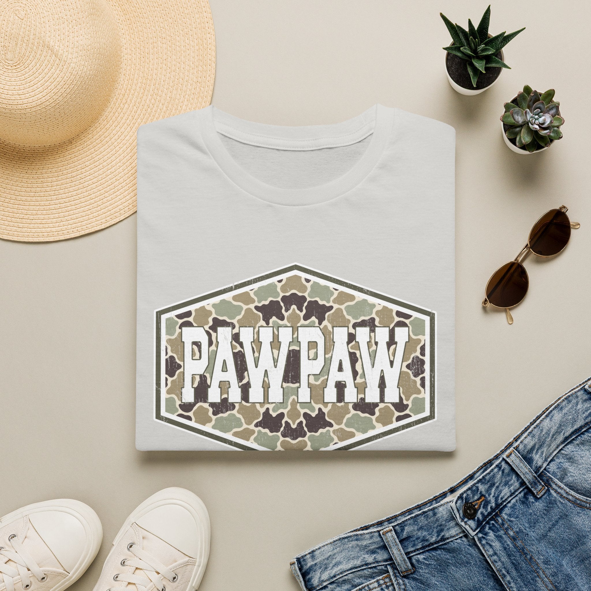 Pawpaw Camo T‑Shirt — Vintage Camouflage Grandpa Tee