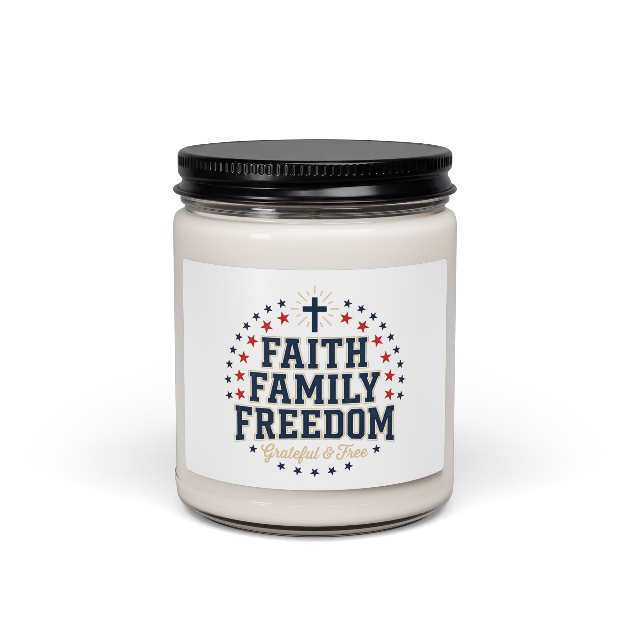 Faith Family Freedom Candle | Patriotic Faith-Based, July 4th Vintage Americana