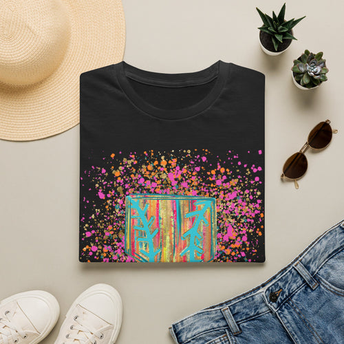 Colorful Floral Shield T-Shirt — Boho Painted Crest Graphic Tee