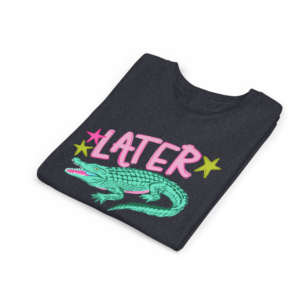 Youth Tee — "Later/After While" Retro Crocodile Graphic