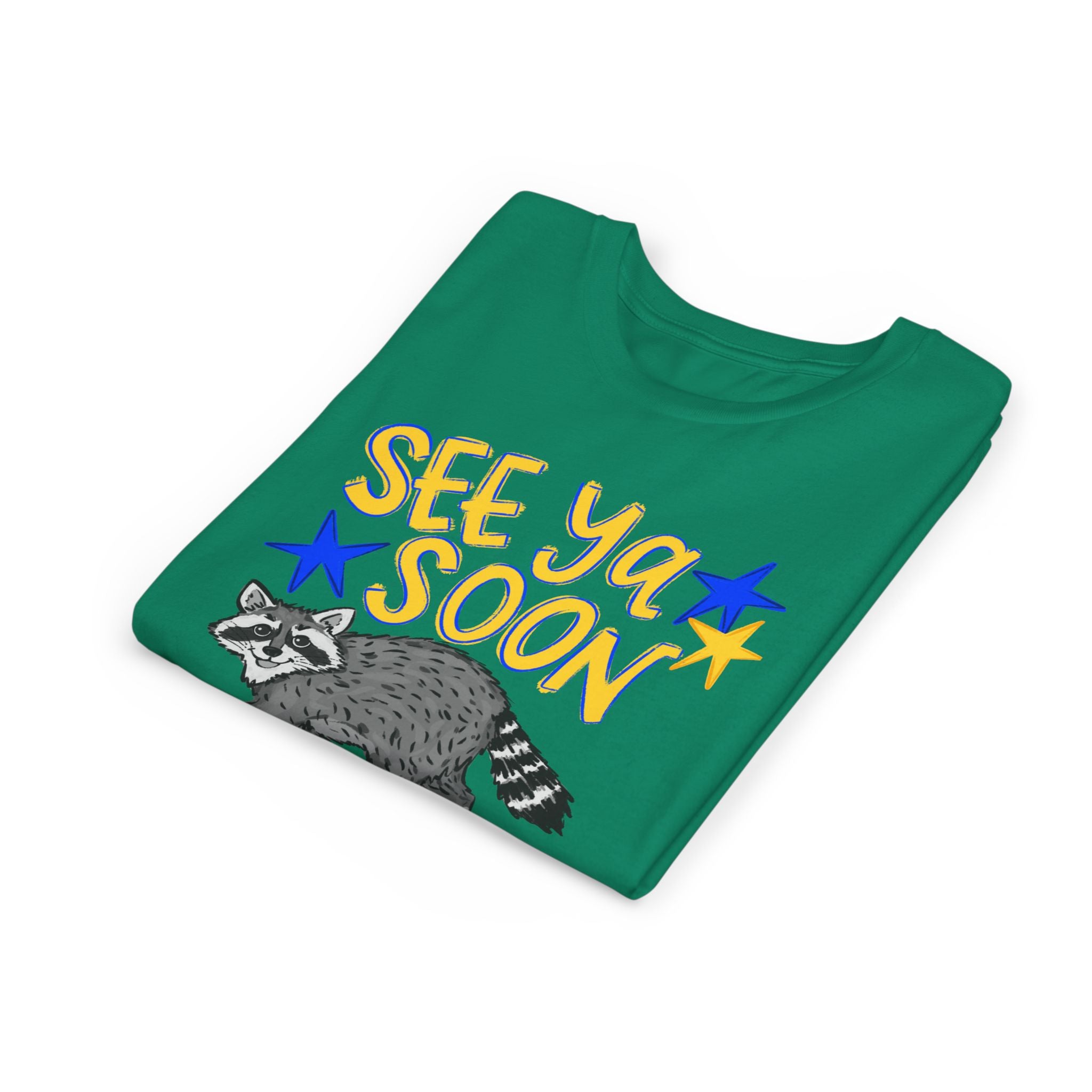 Youth Tee — “See Ya Soon” Raccoon Graphic Kids Shirt
