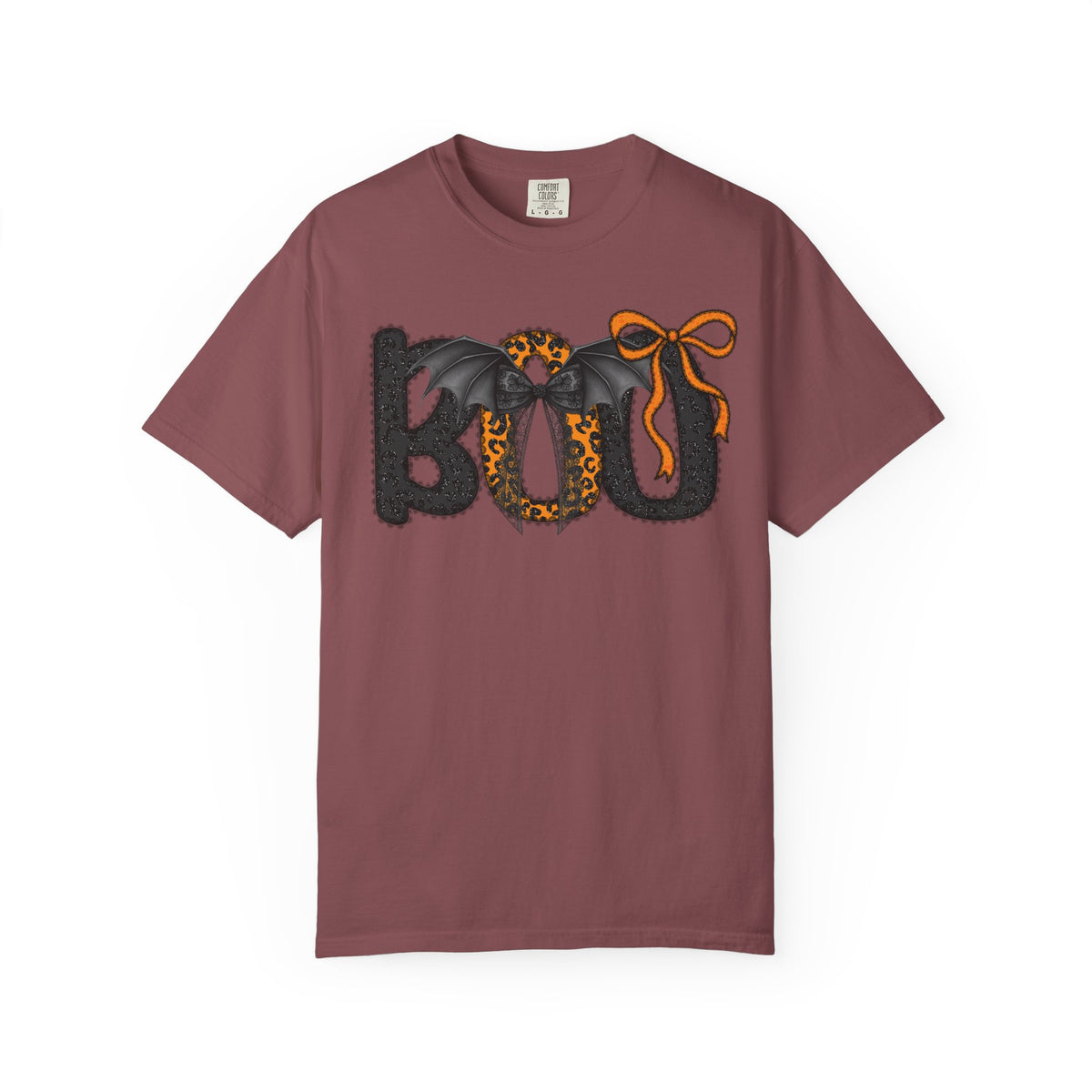 BOO Halloween T-Shirt — Cute Bat & Bow Graphic Tee for Trick-or-Treat