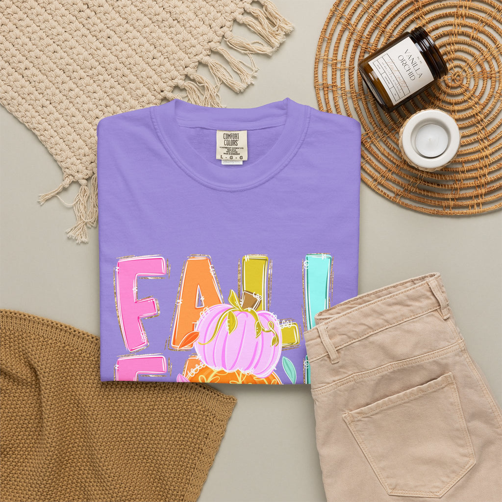 Fall Stack Pumpkin T-Shirt — Colorful Autumn Graphic Tee