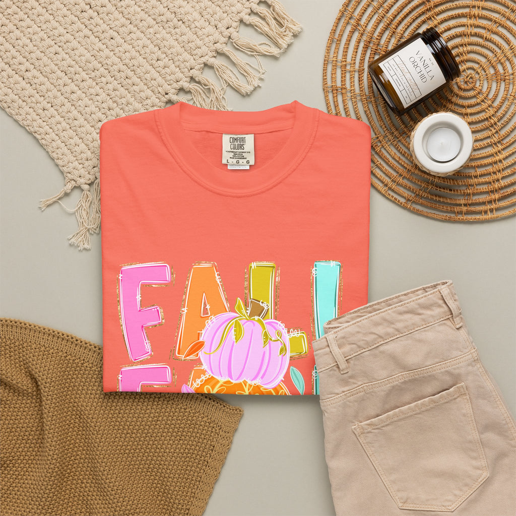 Fall Stack Pumpkin T-Shirt — Colorful Autumn Graphic Tee