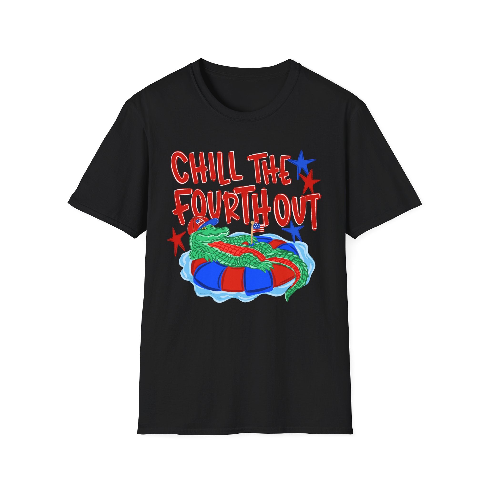 T-Shirt — “Chill the Fourth Out” Patriotic Alligator July 4th Tee