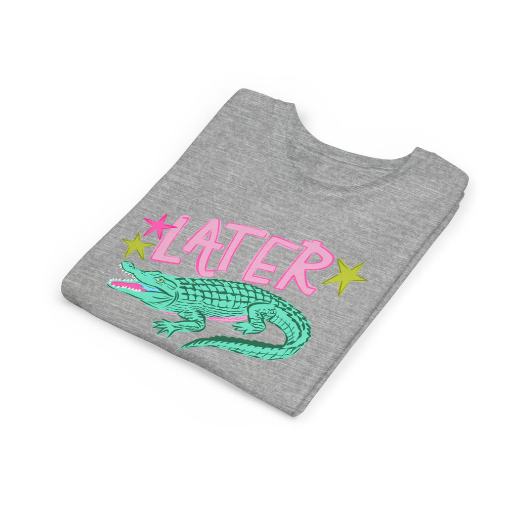 Youth Tee — "Later/After While" Retro Crocodile Graphic