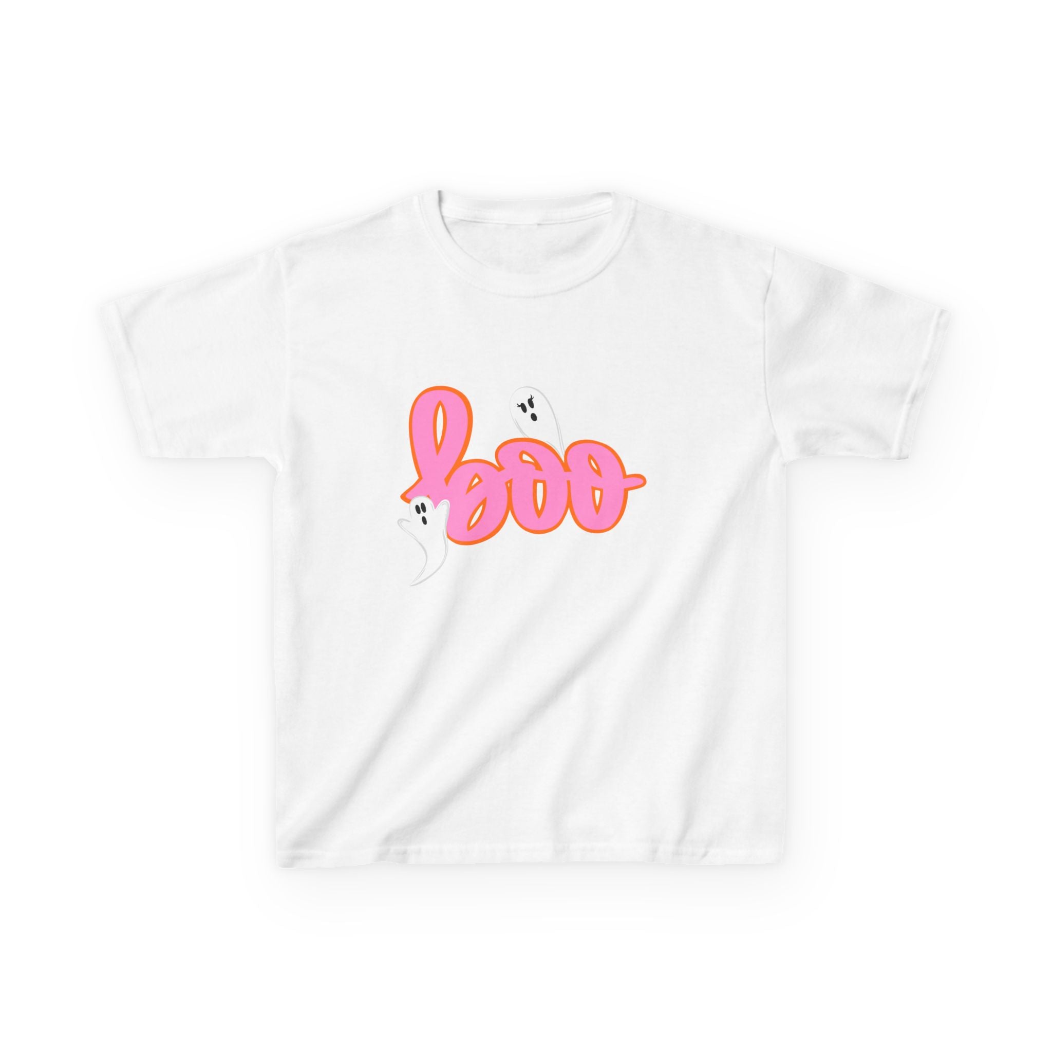 Kids 'Boo' Halloween T‑Shirt — Cute Pink Ghost Tee for Children