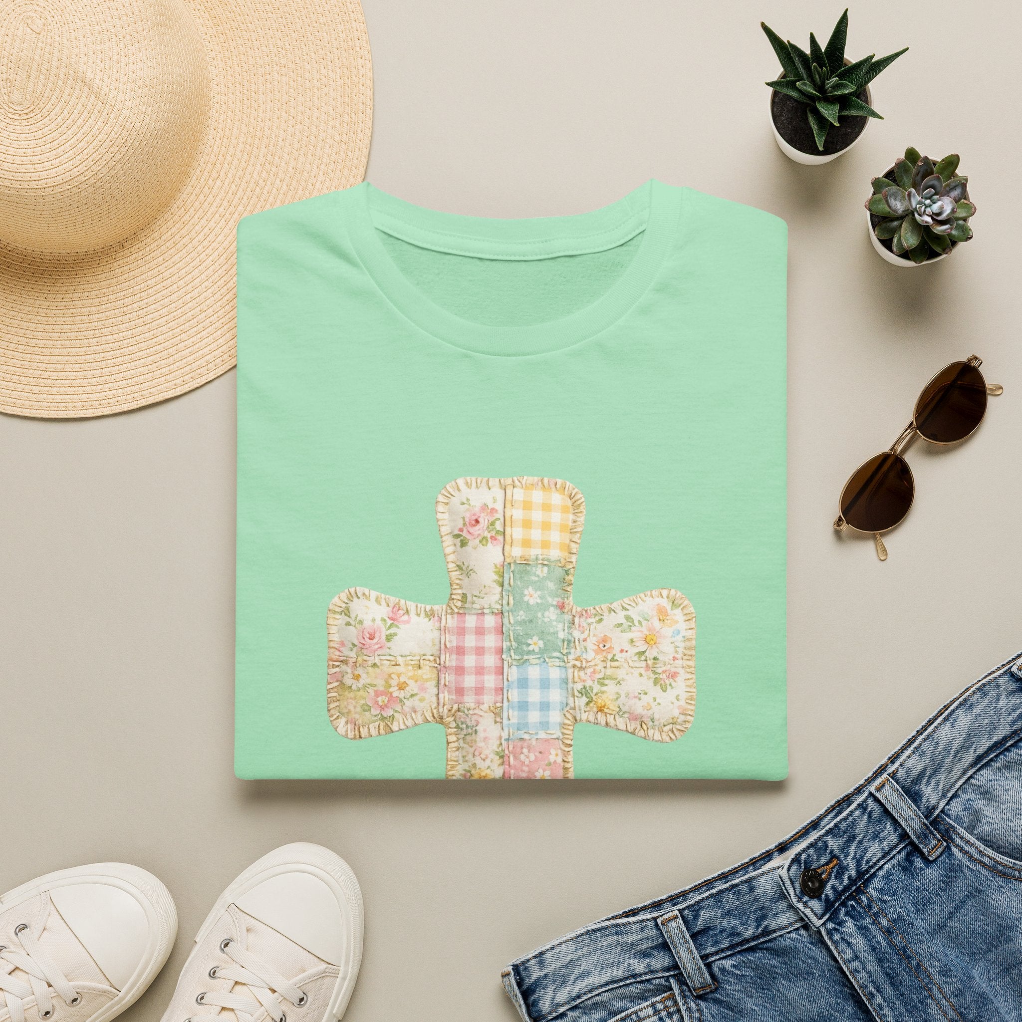 Patchwork Cross - Gildan Soft Style