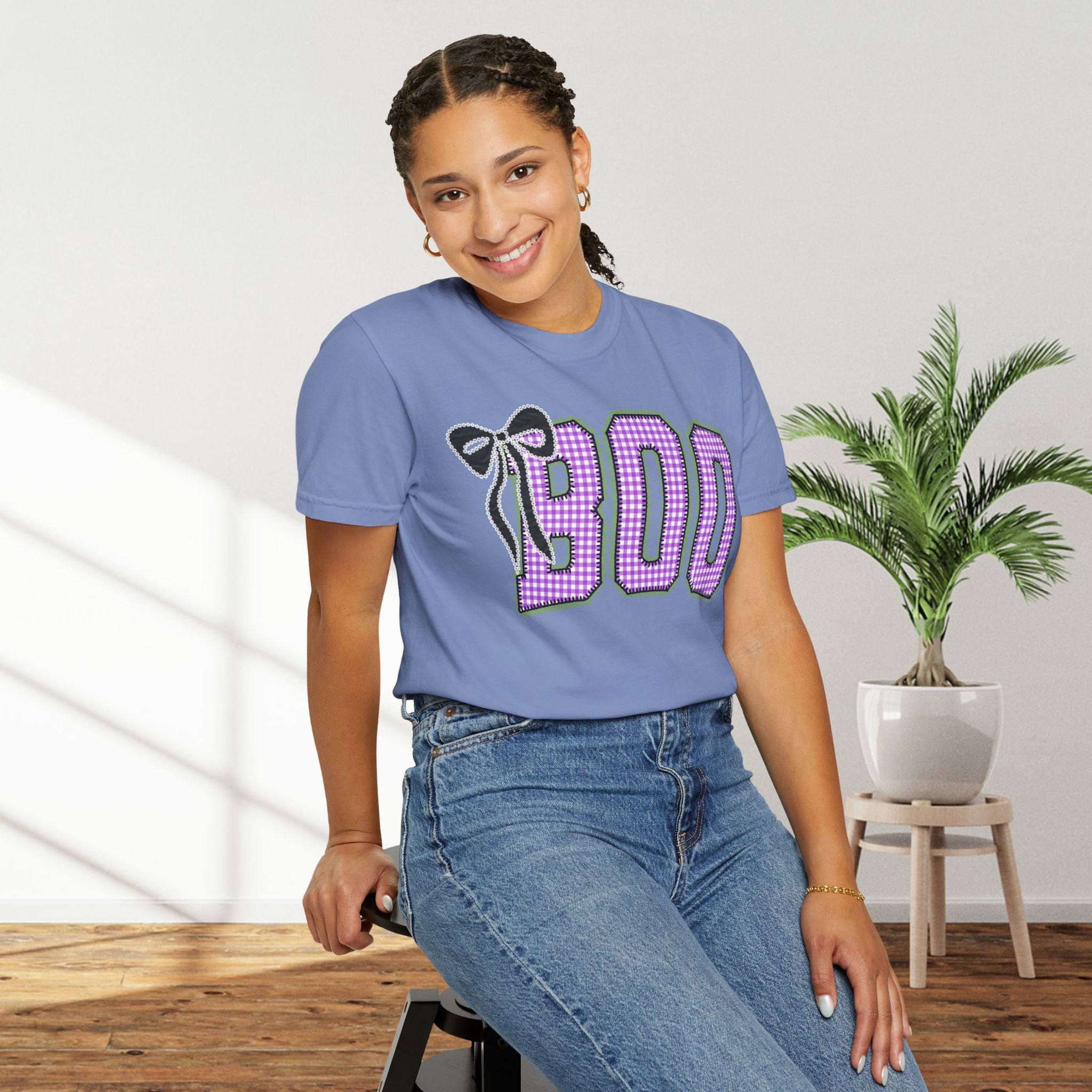 Boo Sparkle Tee — Cute Halloween BOO Graphic T-Shirt with Bow
