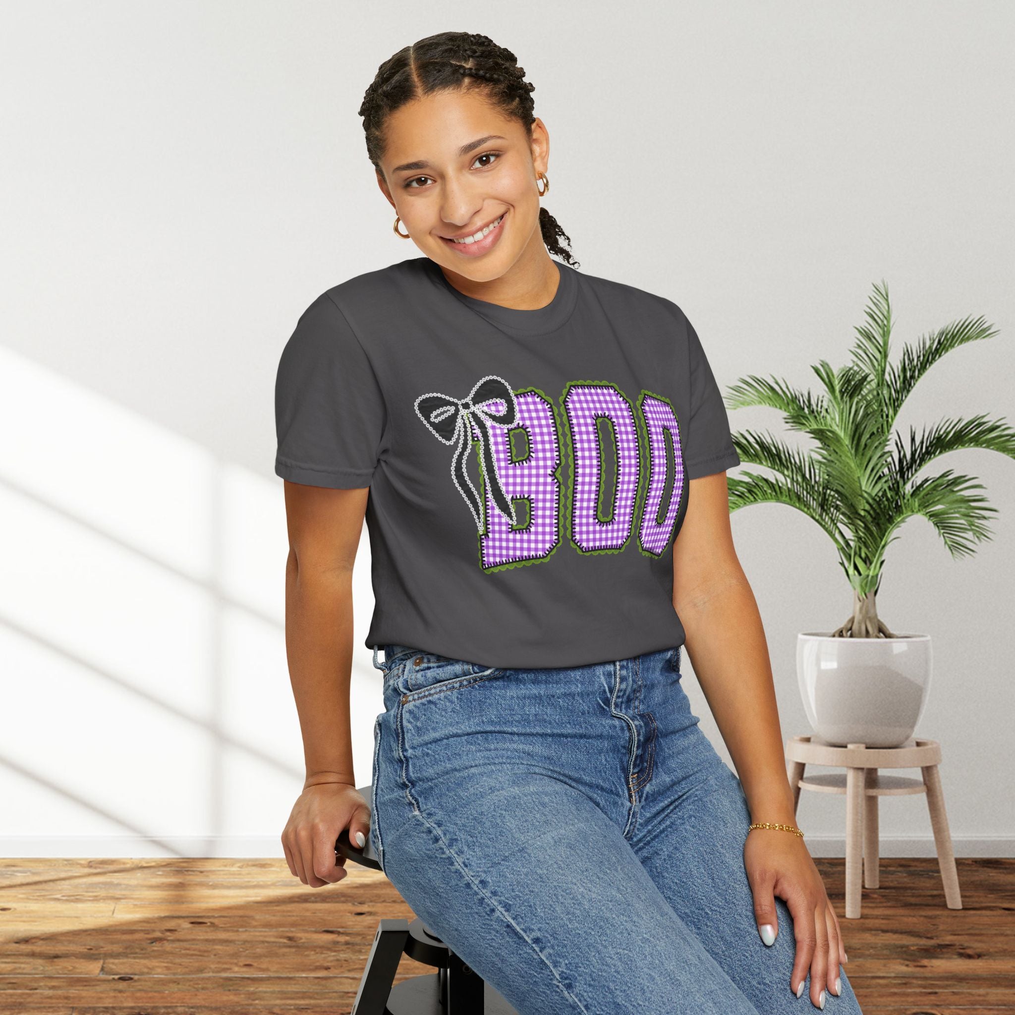 Boo Sparkle Tee — Cute Halloween BOO Graphic T-Shirt with Bow