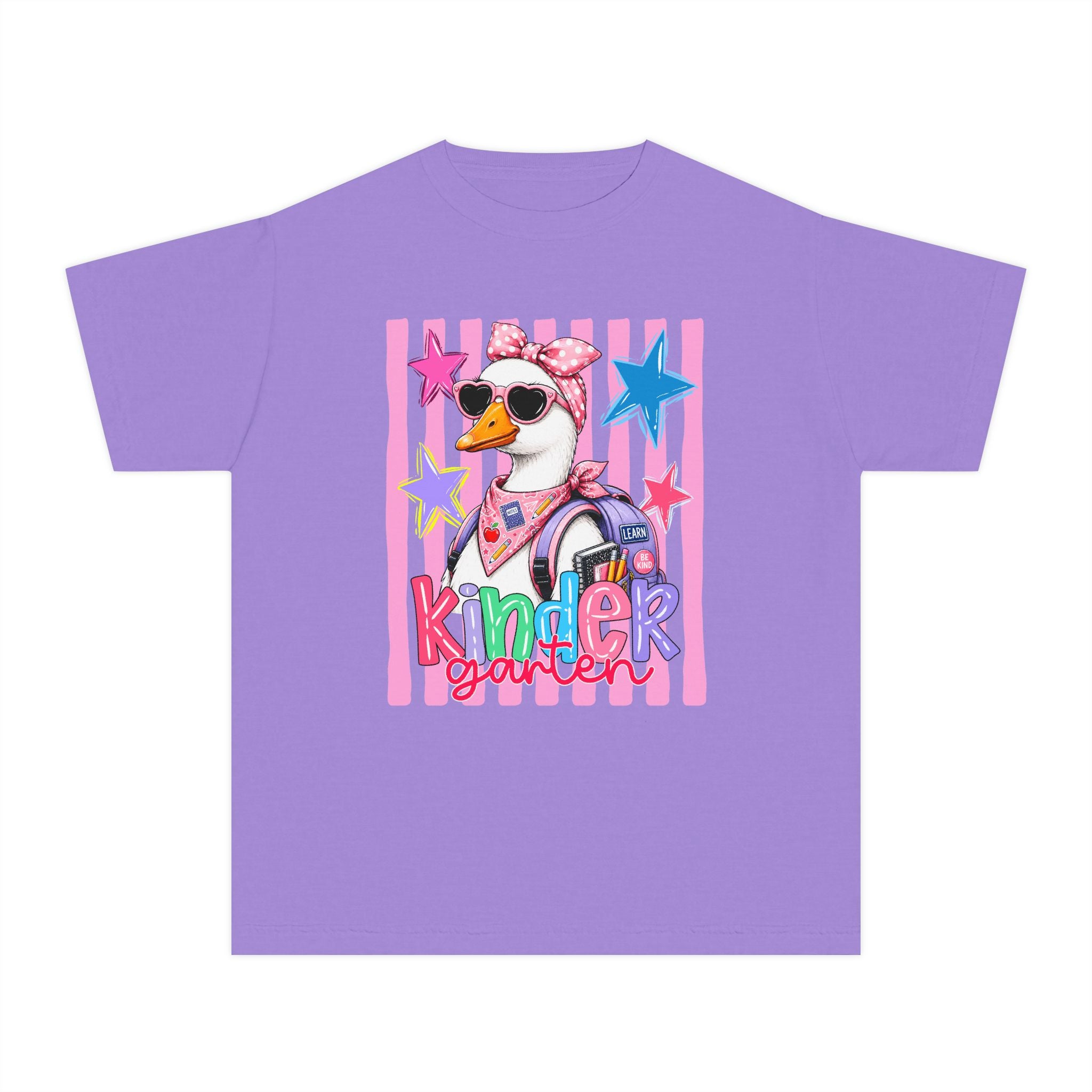 Kinder Girl Duck Youth Tee — Cute Kindergarten Back to School Shirt