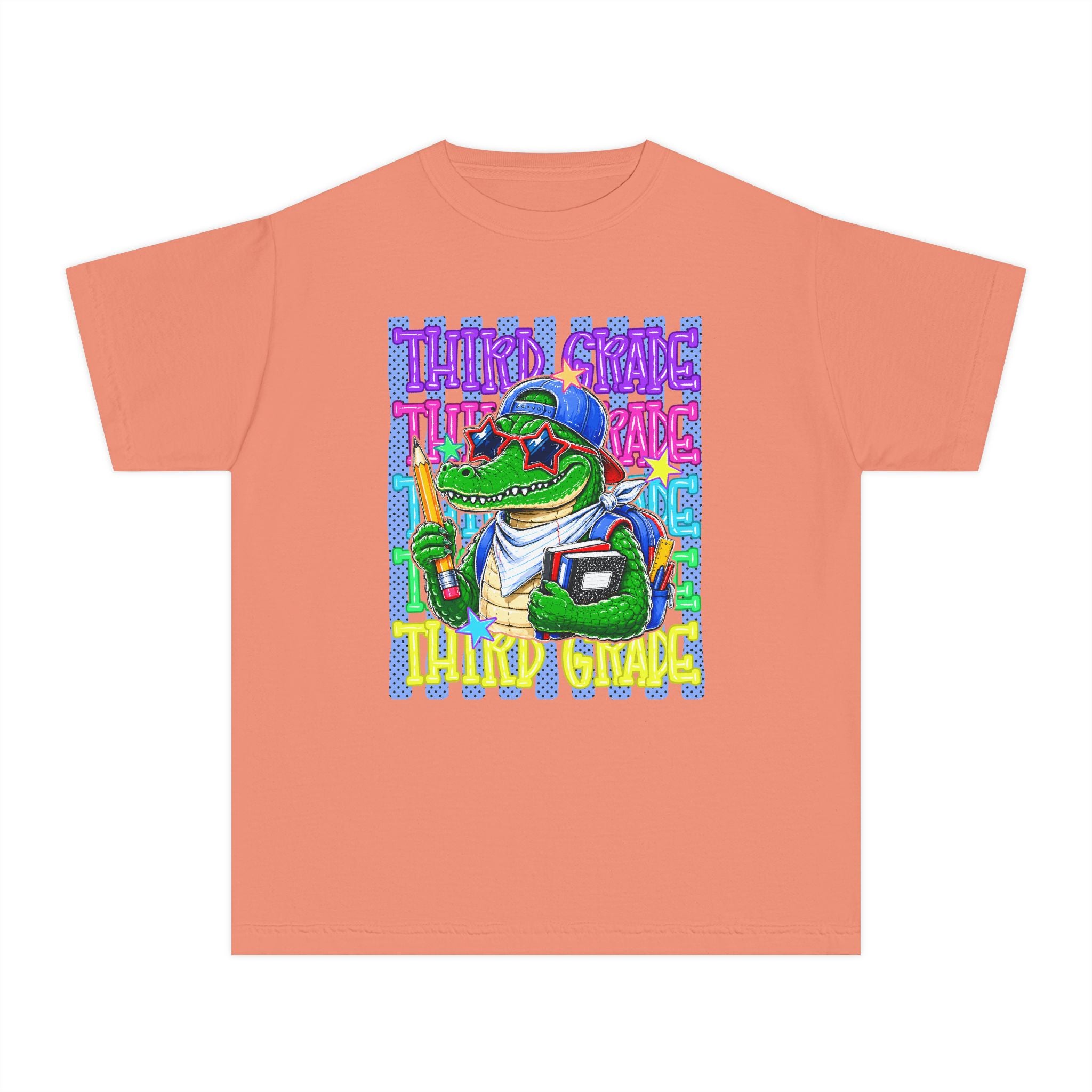 Youth Tee — Colorful 'Third Grade' School Gator Graphic