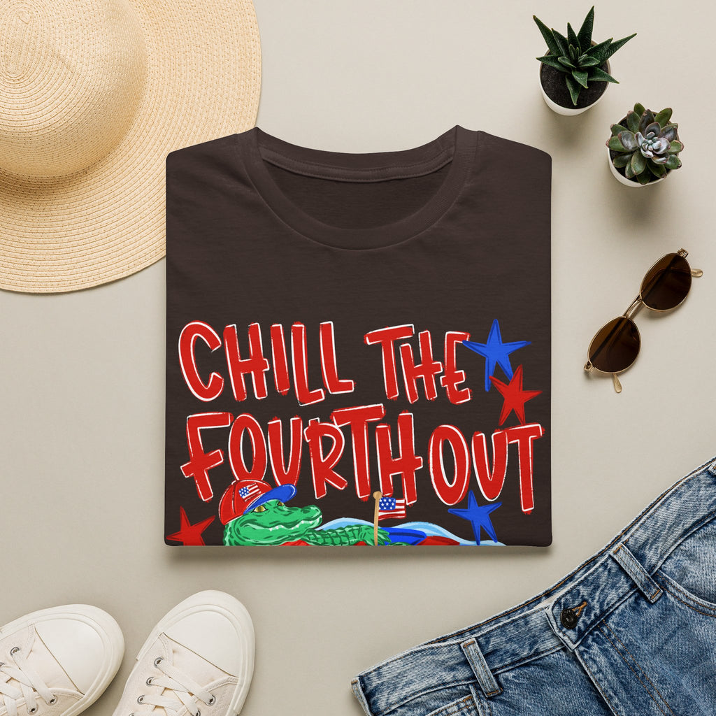 T-Shirt — “Chill the Fourth Out” Patriotic Alligator July 4th Tee