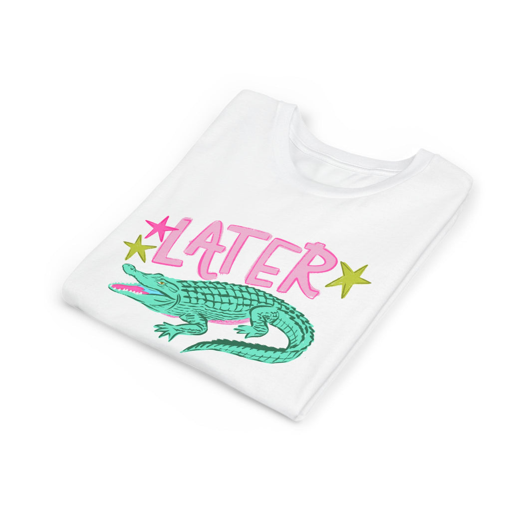 Youth Tee — "Later/After While" Retro Crocodile Graphic