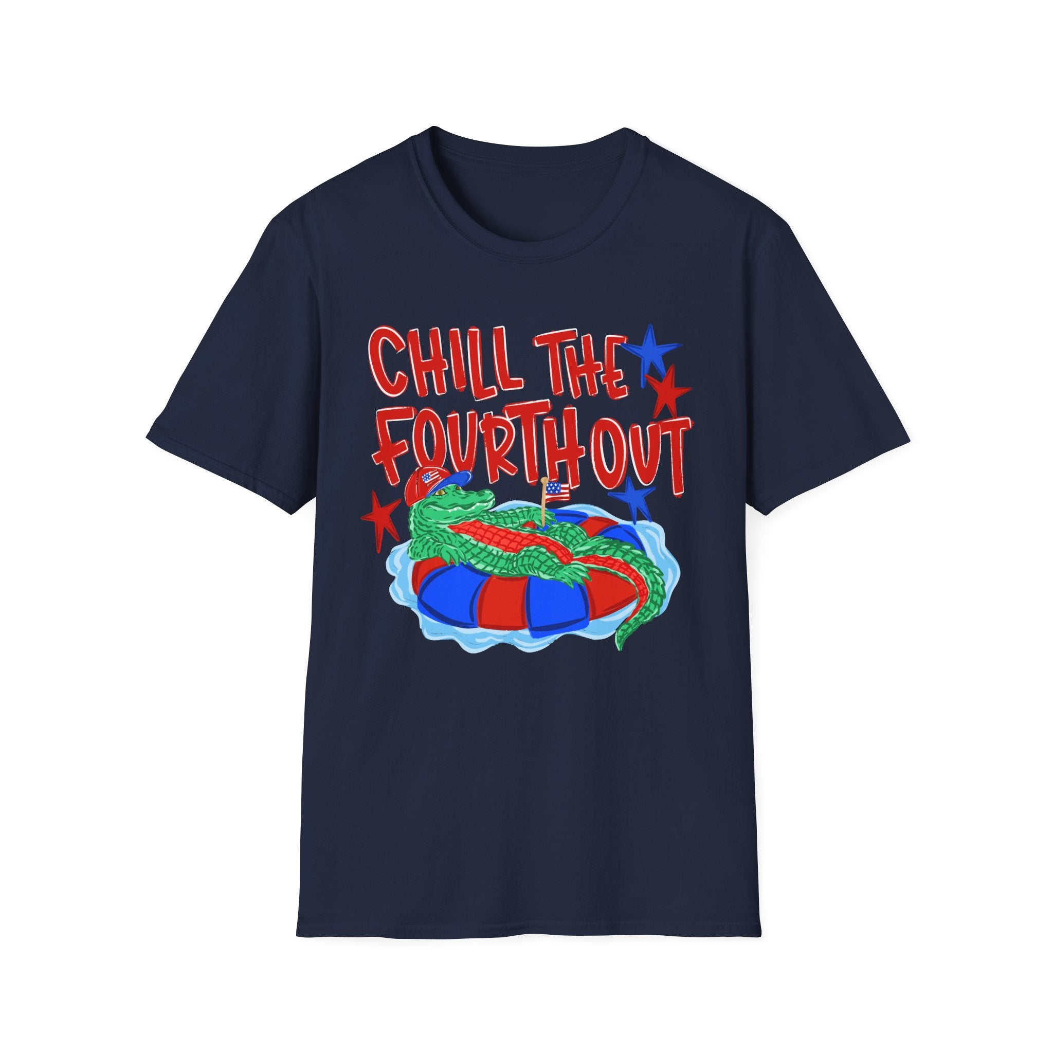 T-Shirt — “Chill the Fourth Out” Patriotic Alligator July 4th Tee
