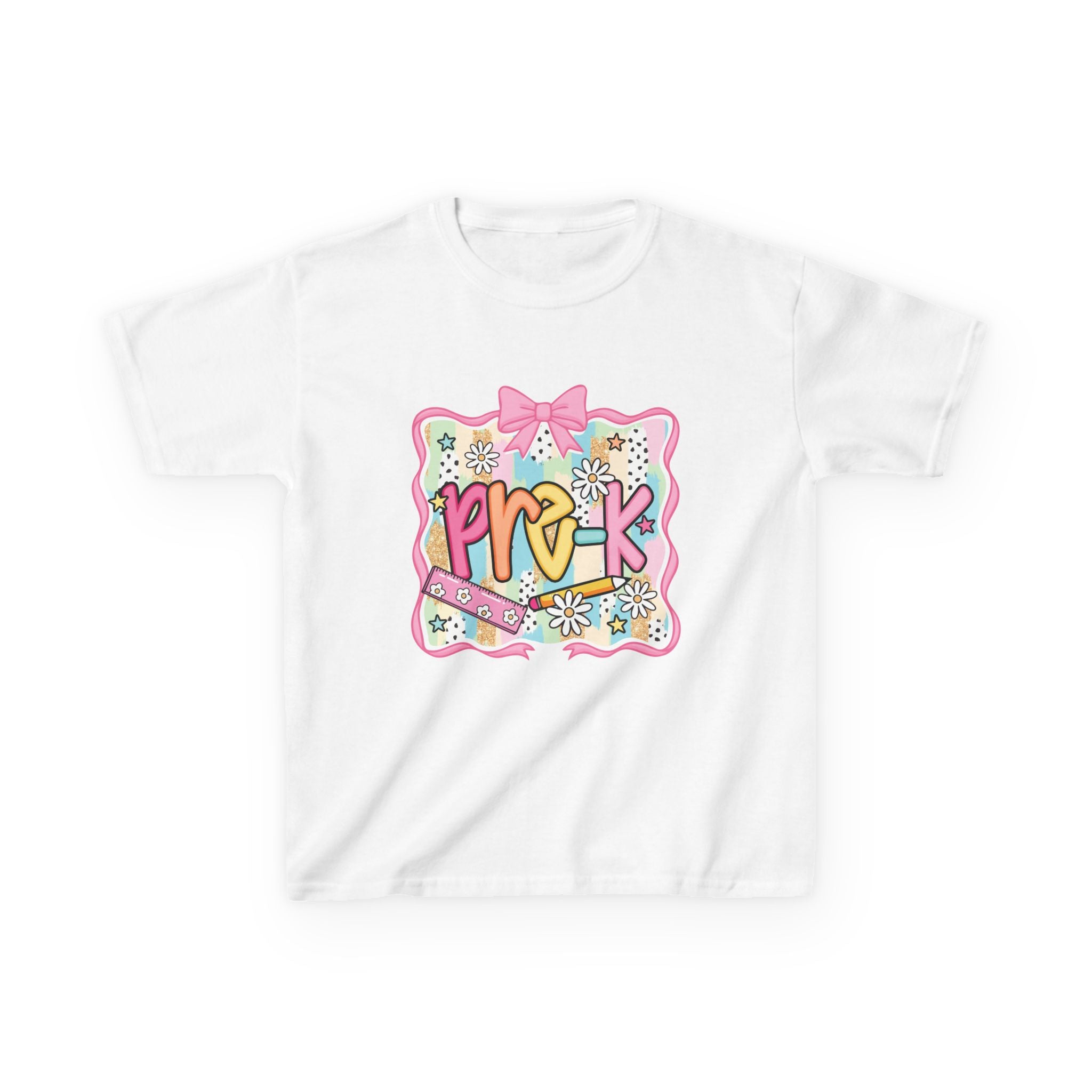 Kids Tee — Colorful 'Pre-K' Floral Design