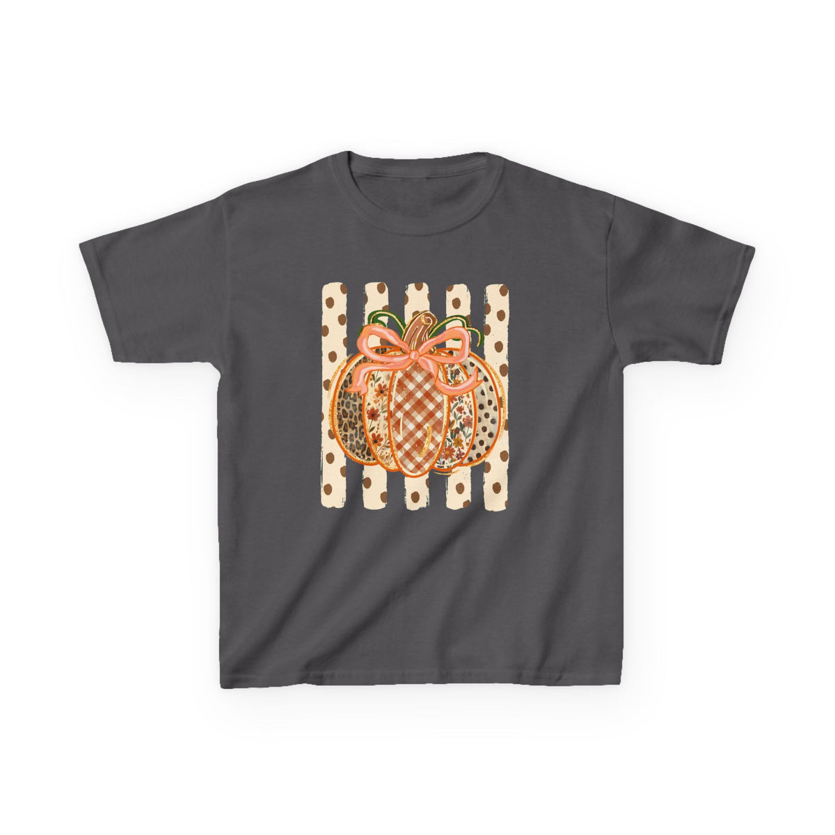 Kids Preppy Fall Pumpkin Tee — Cute Fall Halloween Shirt for Children
