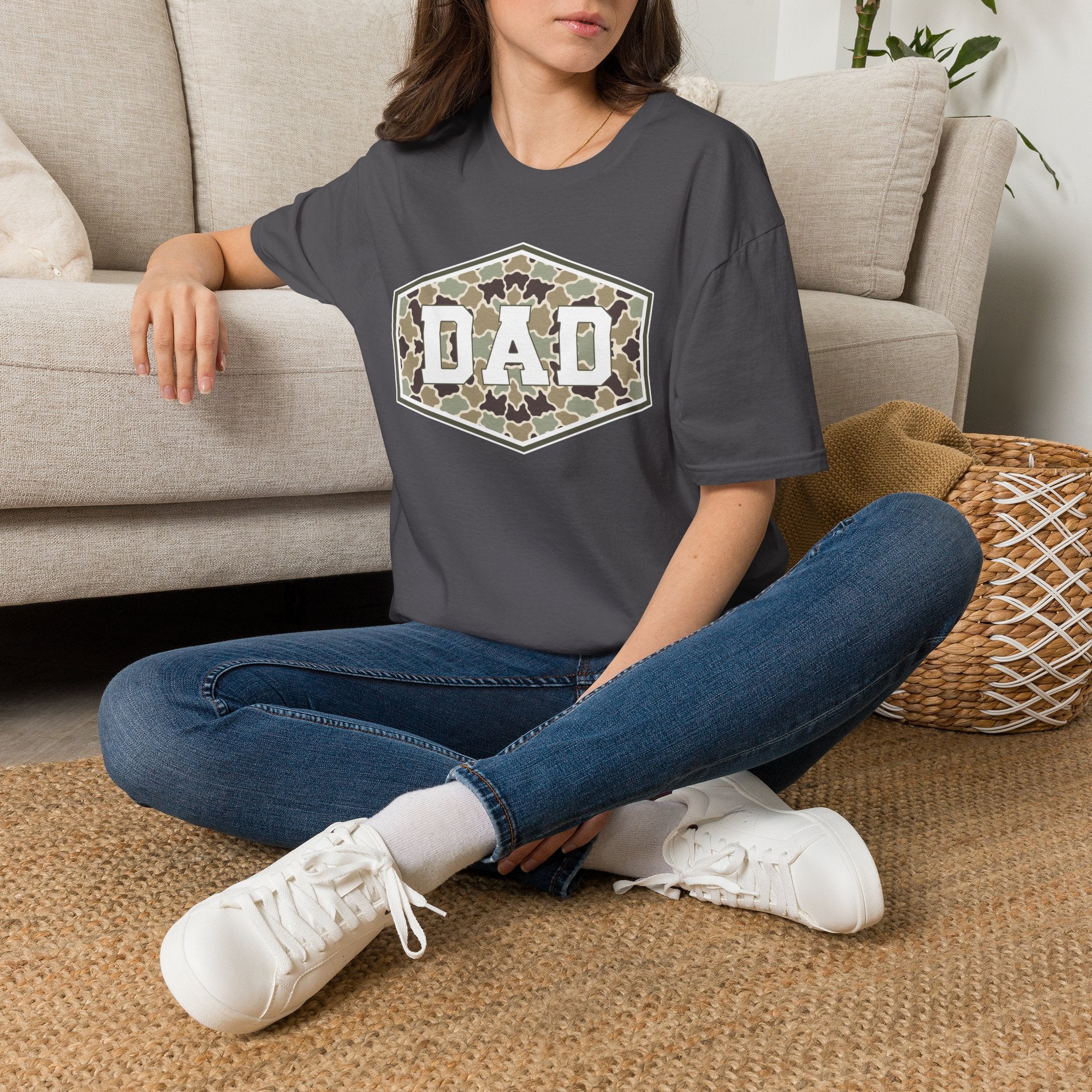 Dad Camo Badge- Gildan Soft Style