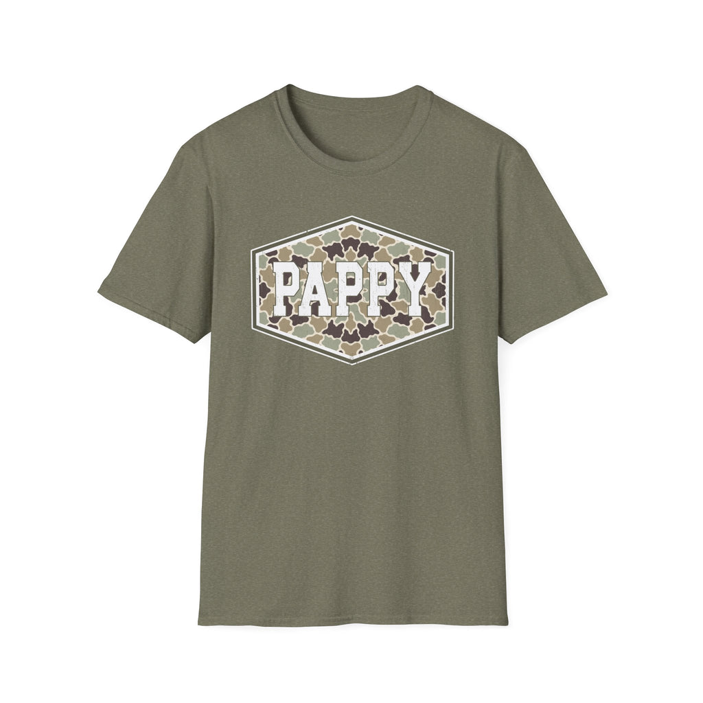 Pappy Camo Badge T-Shirt — Vintage Military-Inspired 'PAPPY' Tee for Dads & Grandfathers