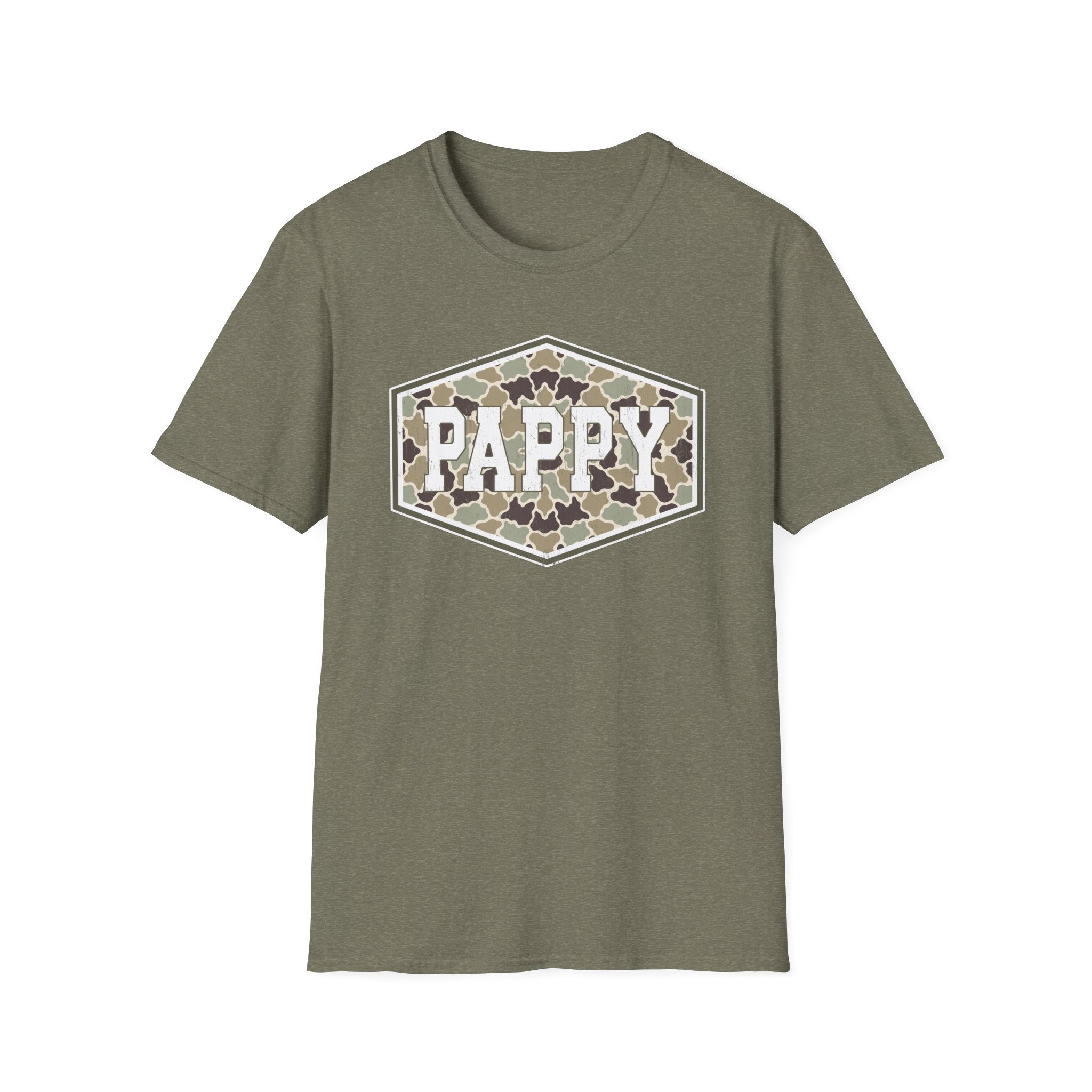 Pappy Camo Badge T-Shirt — Vintage Military-Inspired 'PAPPY' Tee for Dads & Grandfathers
