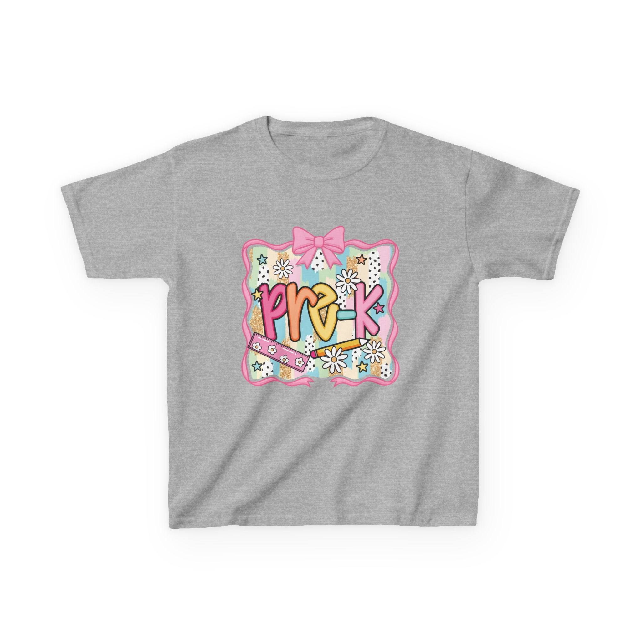 Kids Tee — Colorful 'Pre-K' Floral Design