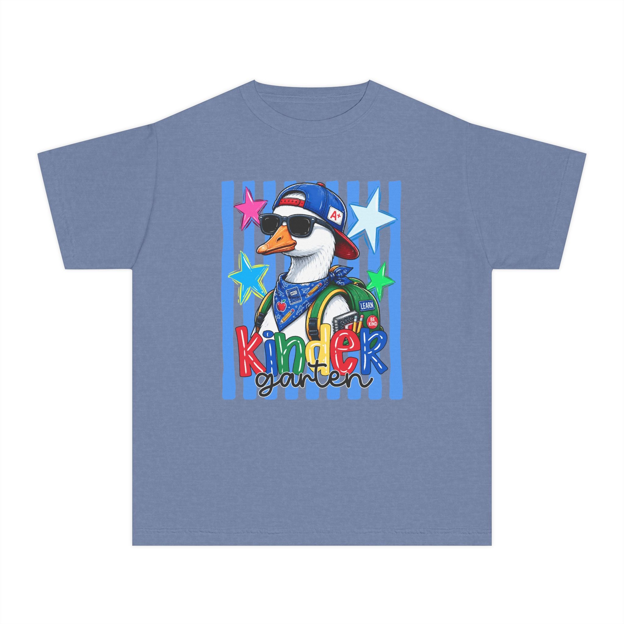 Kindergarten Boy Duck Youth Tee — Back-to-School Cute Penguin Graphic Shirt
