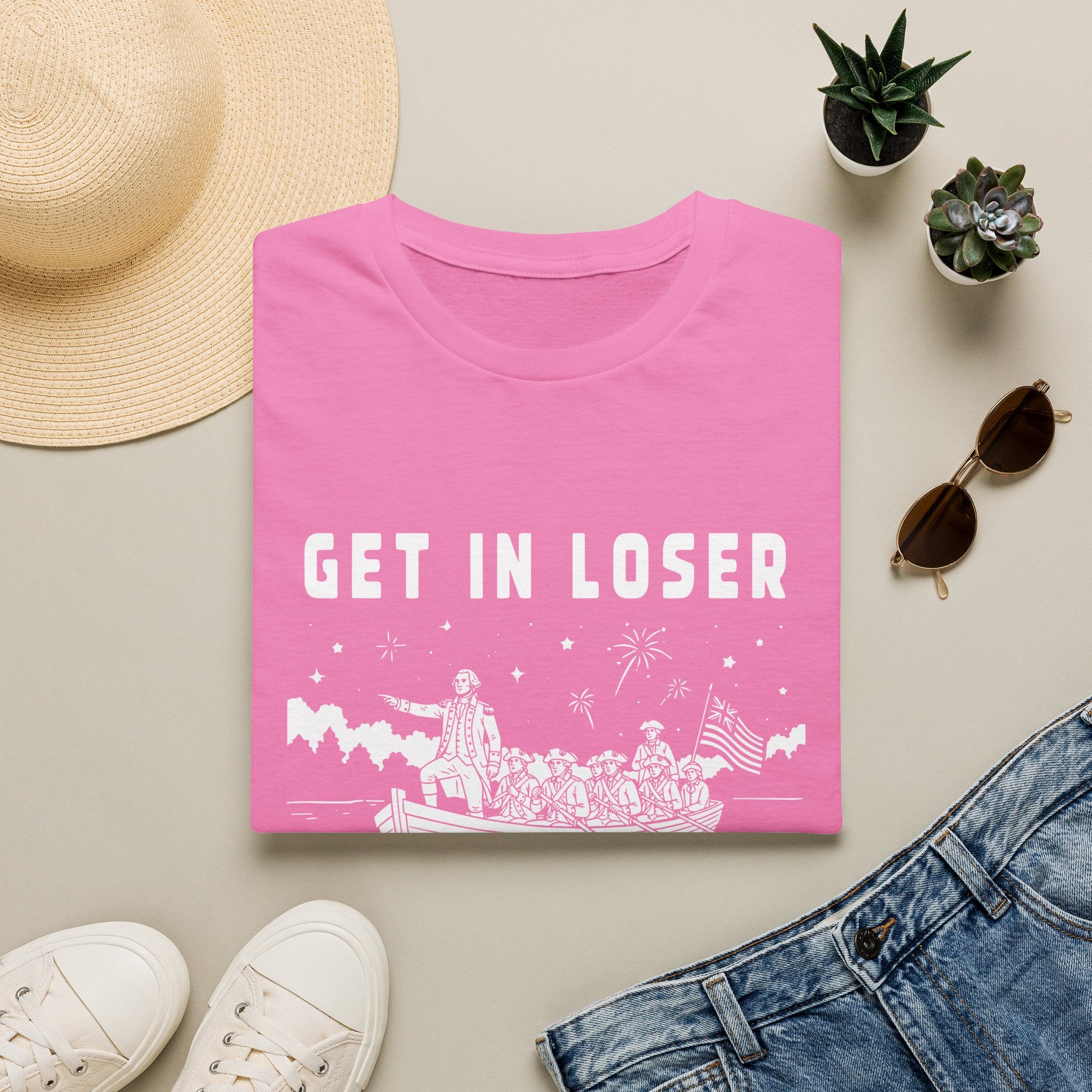 "Get In Loser, We're Crossing The Delaware" Patriotic Historical Graphic