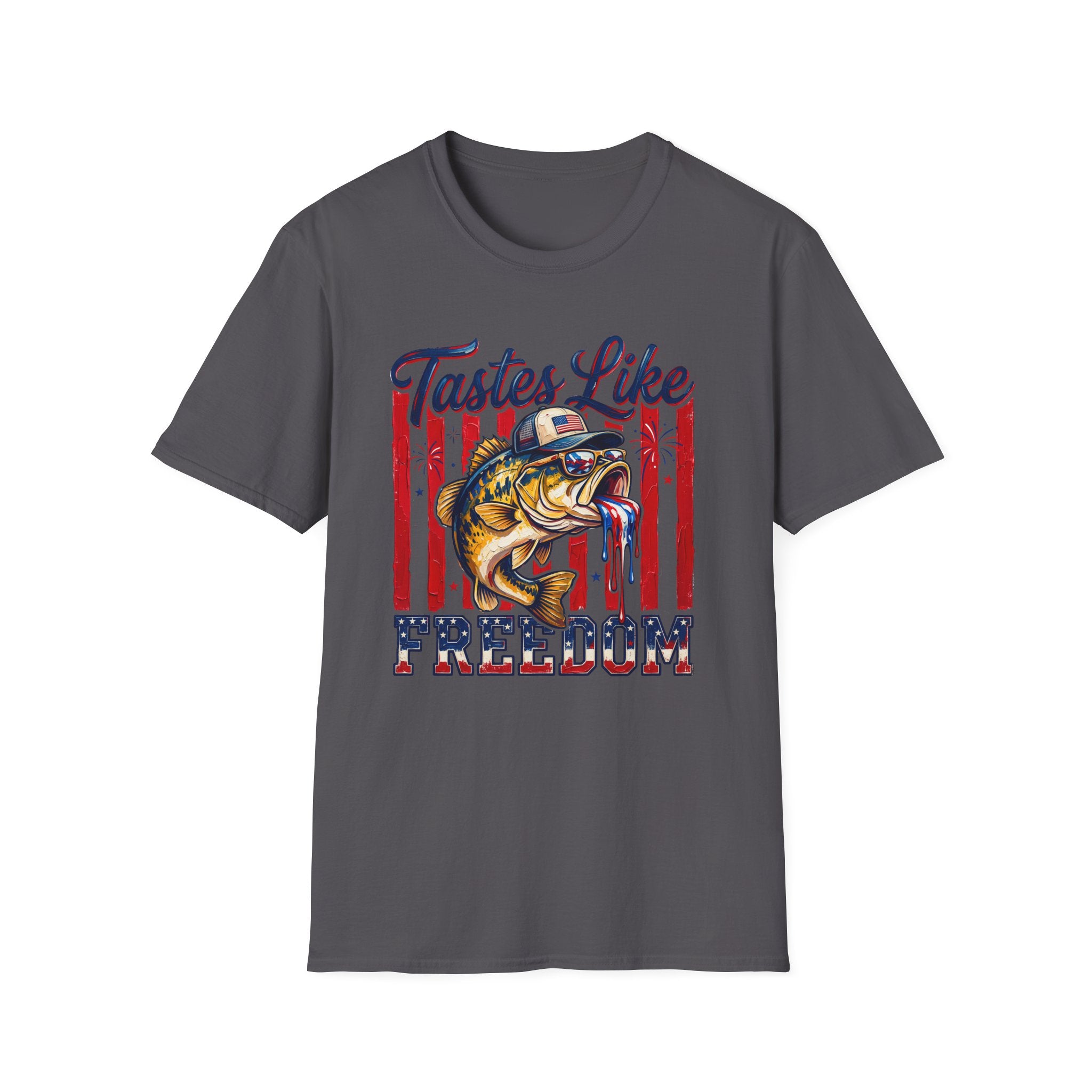 “Tastes Like Freedom” Patriotic Fishing Graphic Tee