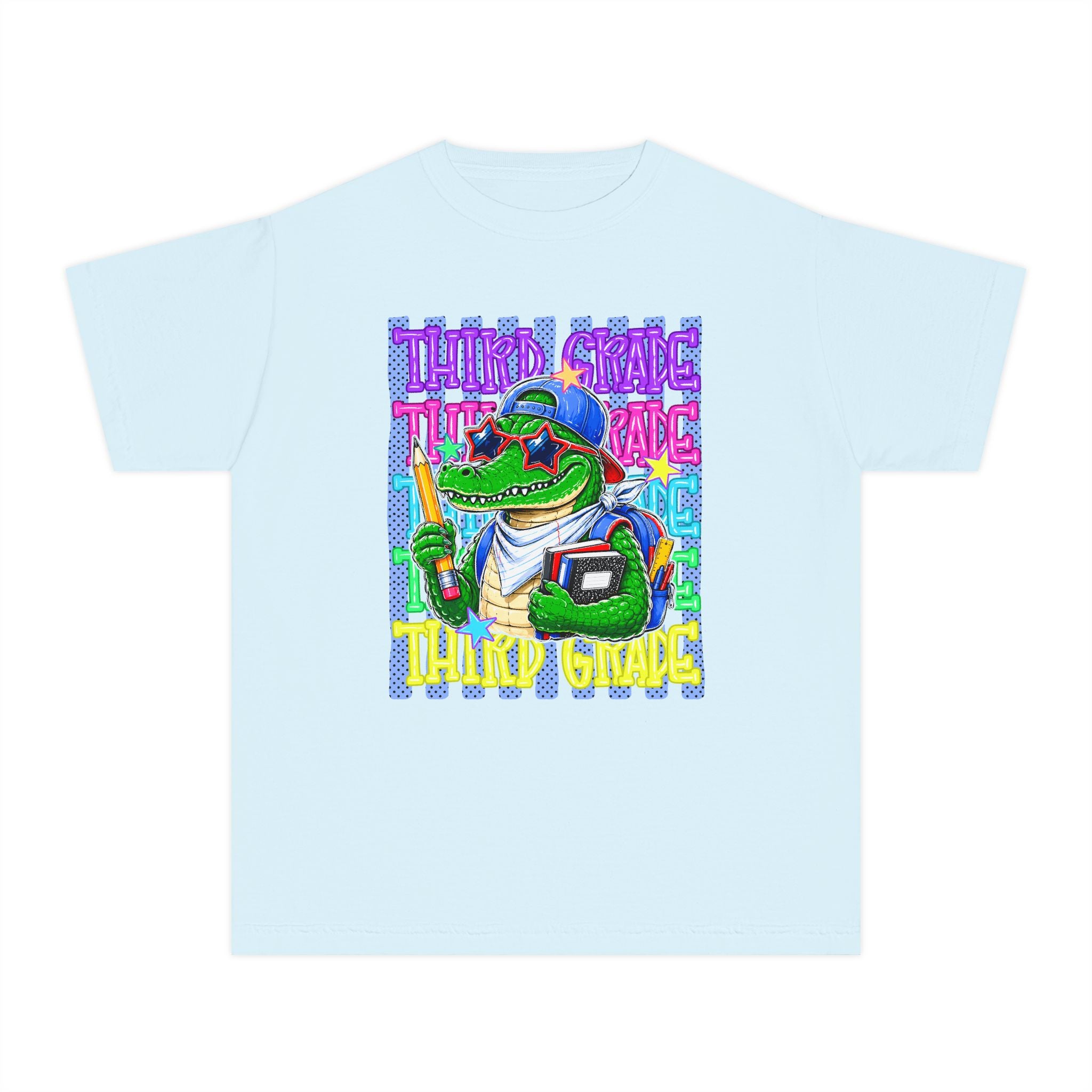 Youth Tee — Colorful 'Third Grade' School Gator Graphic